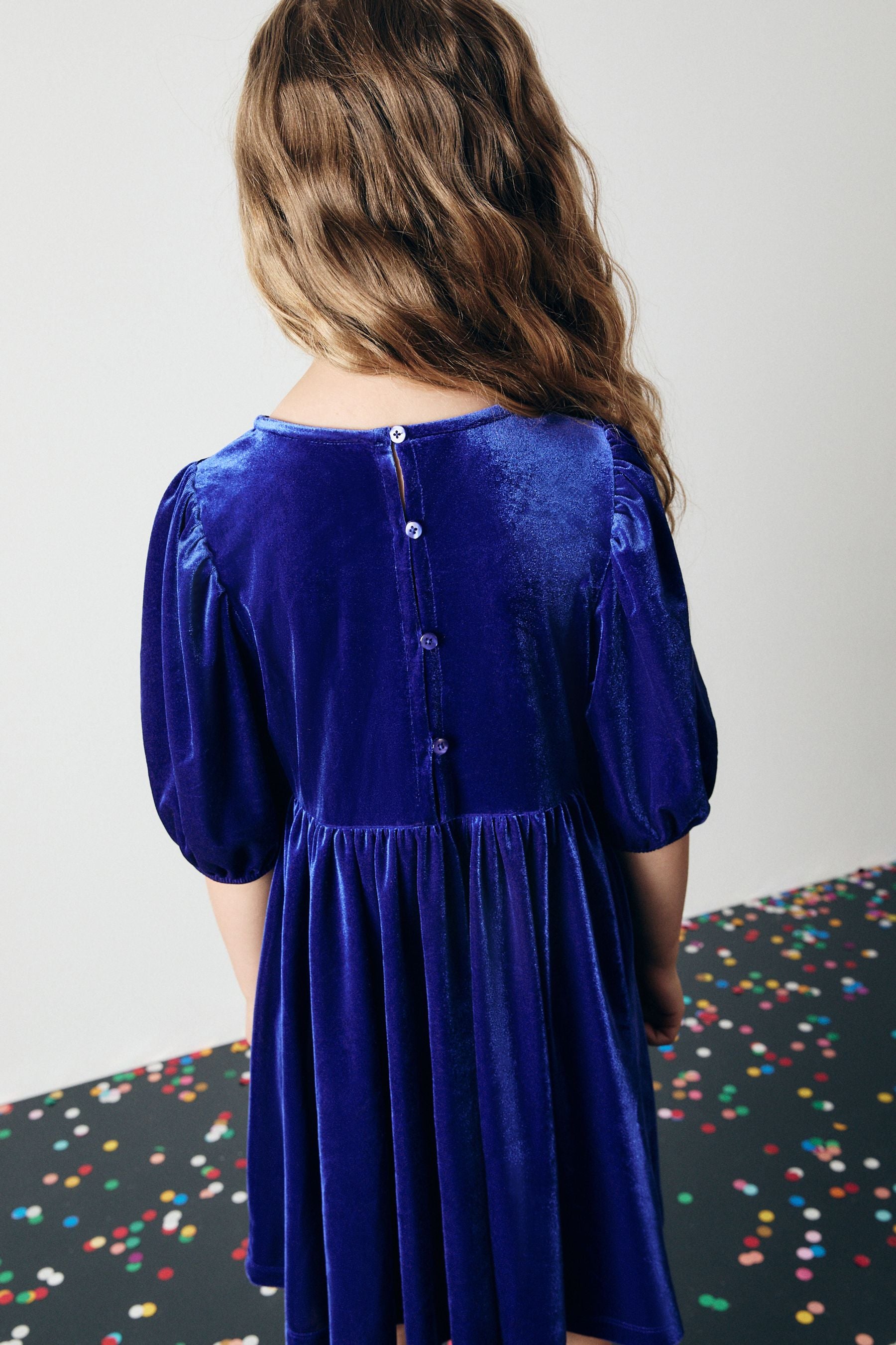 Cobalt Blue Velvet Party Dress (3-16yrs)