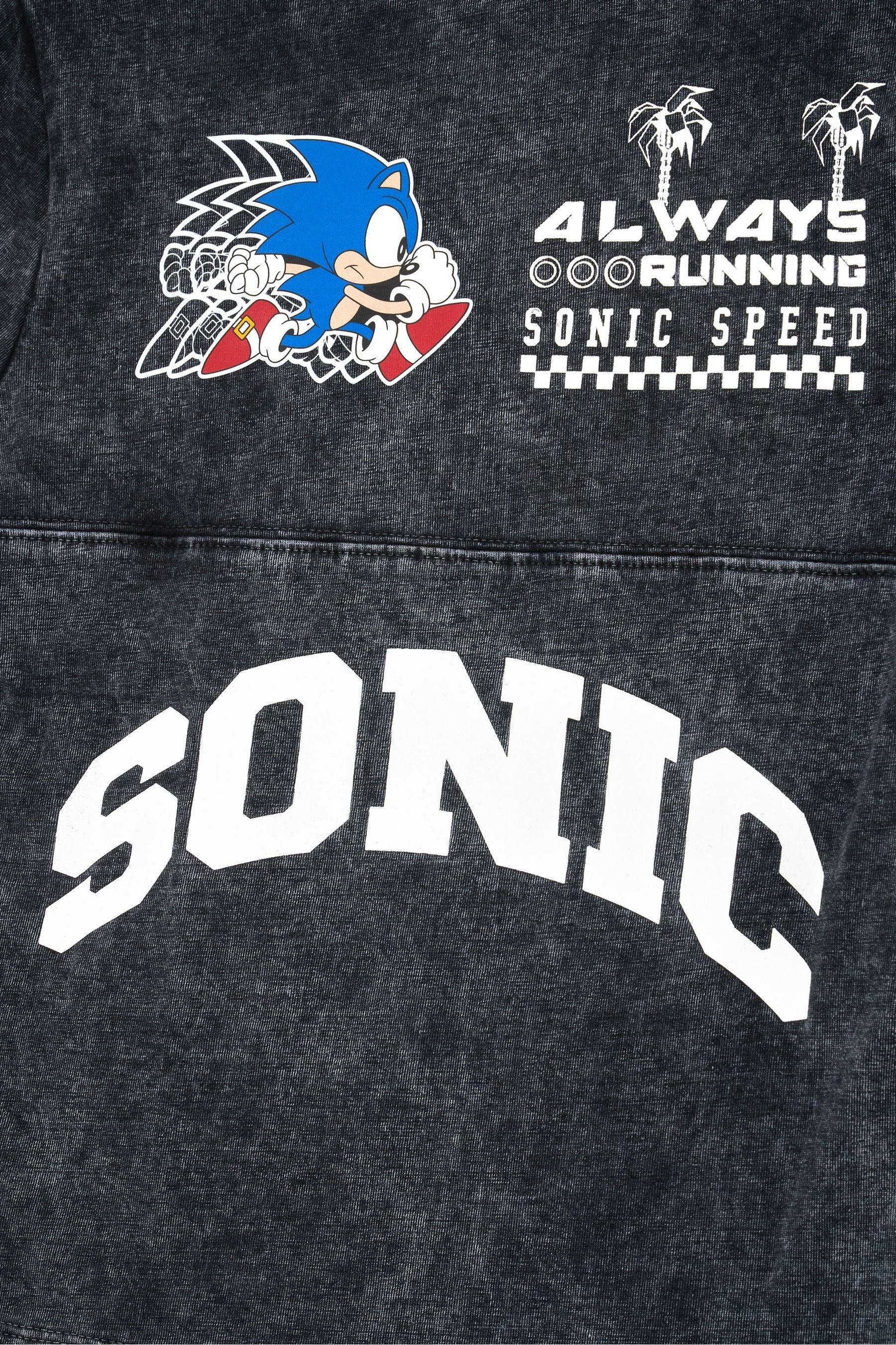 Angel & Rocket Black 100% Cotton Sonic Seam Detail Printed T-Shirt