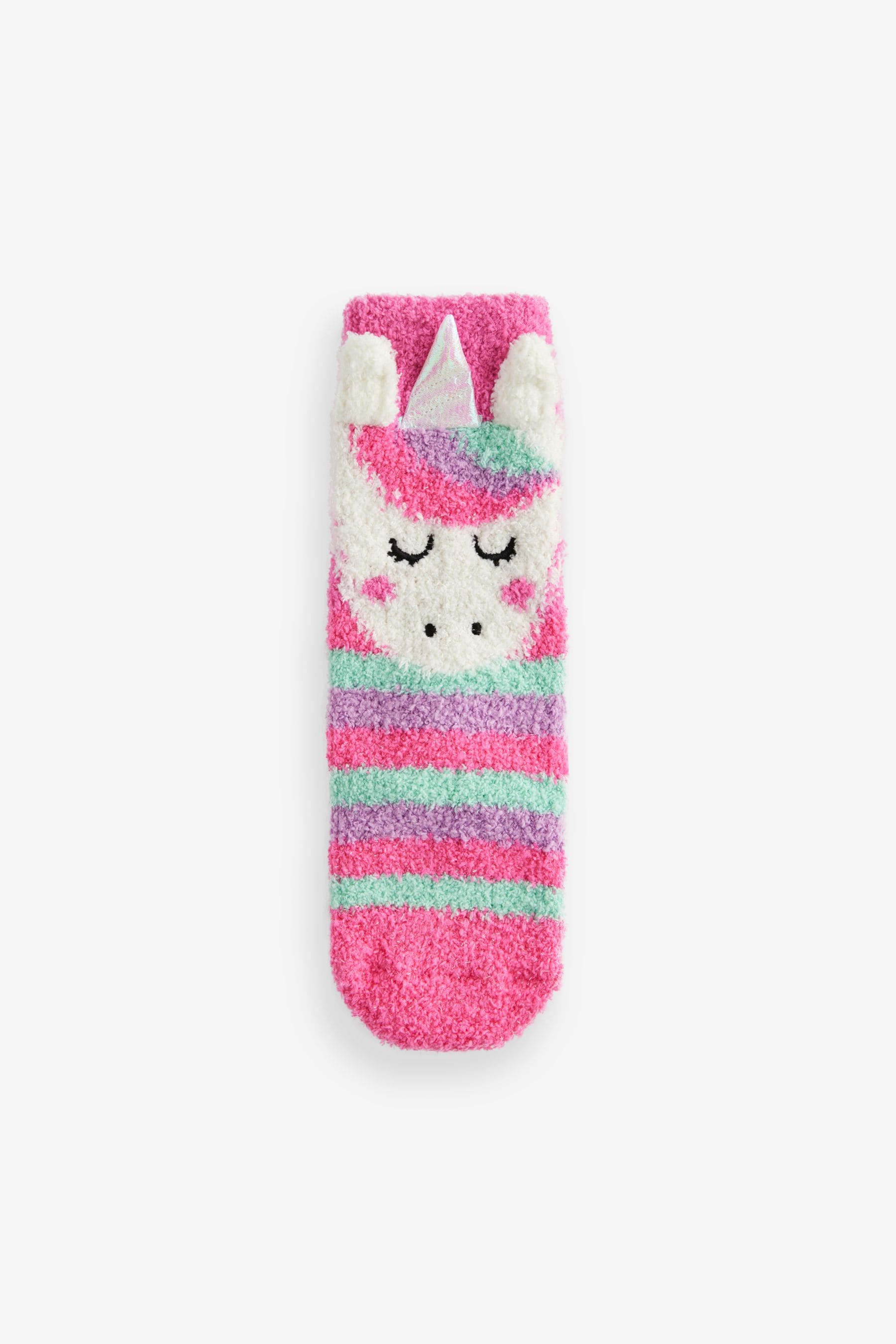 Pink Unicorn Christmas Cosy Ankle Socks