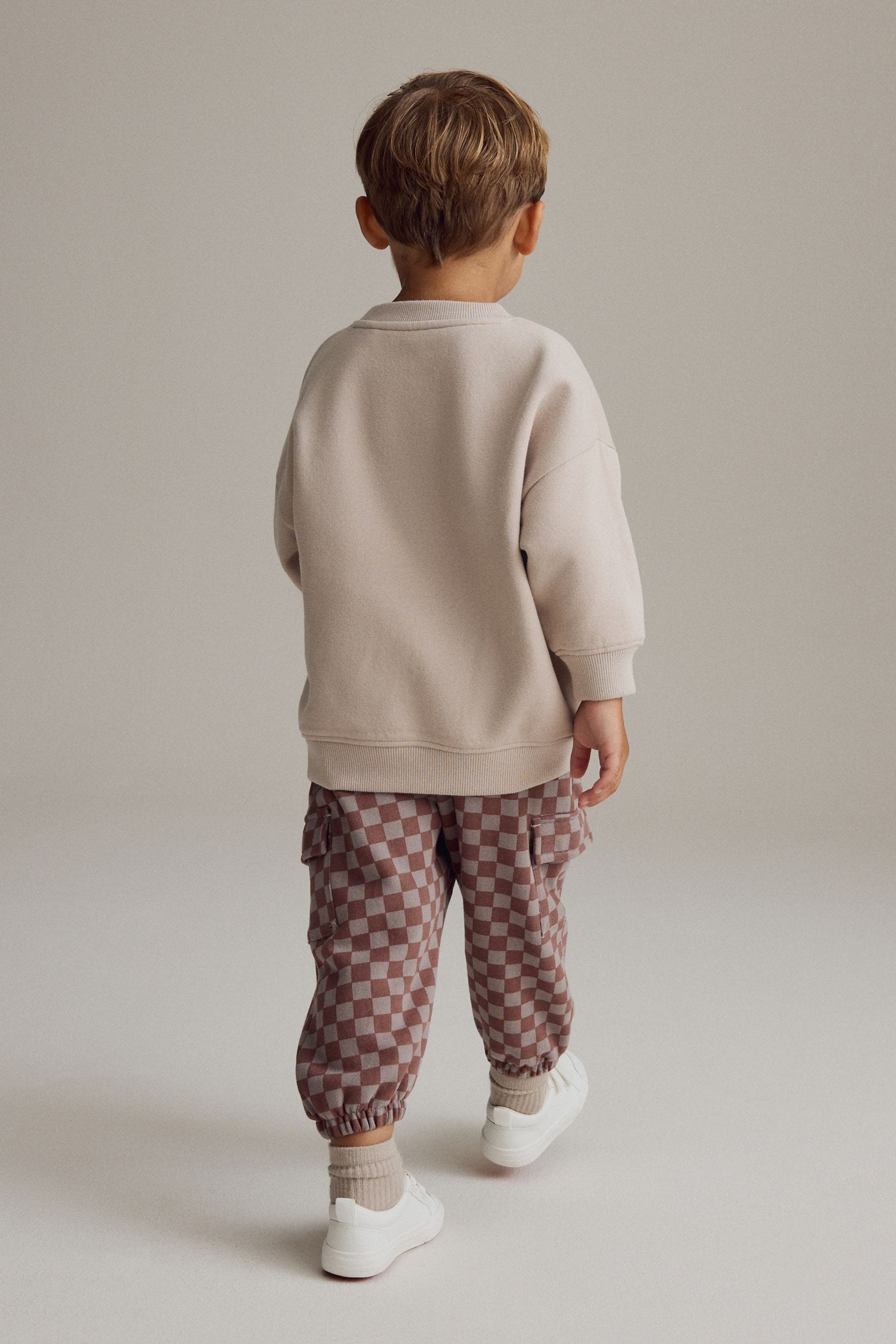 Grey Checkerboard 100% Cotton Joggers Set (3mths-7yrs)