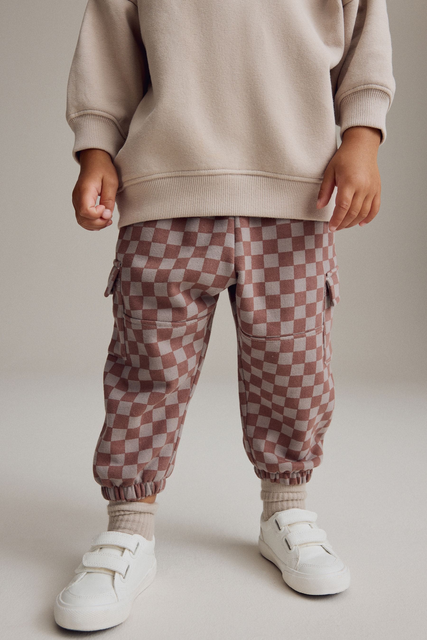 Grey Checkerboard 100% Cotton Joggers Set (3mths-7yrs)