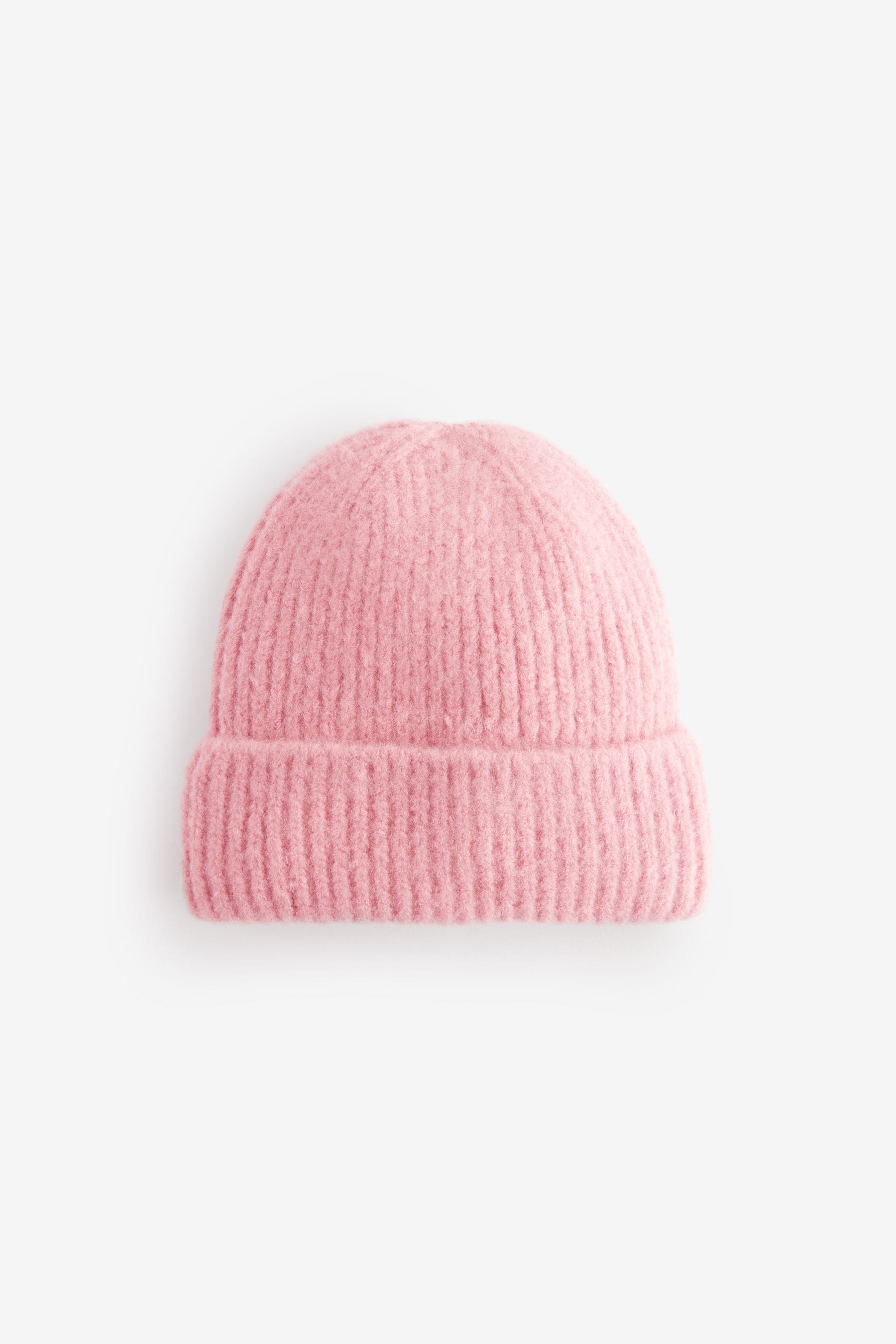 Blush Pink Chunky Rib Beanie Hat (1-16yrs)