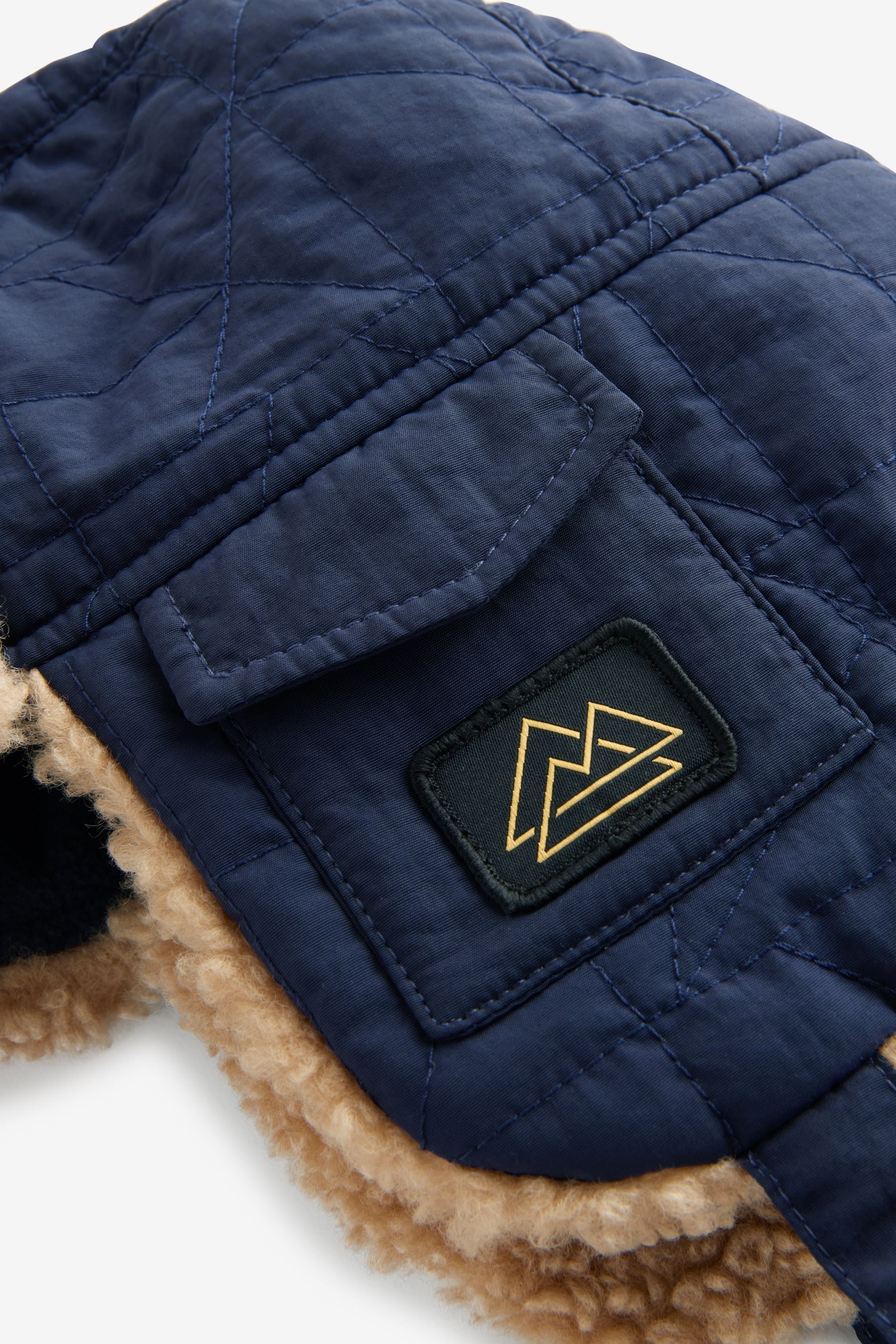 Navy Blue Quilted Trapper Hat (3mths-16yrs)