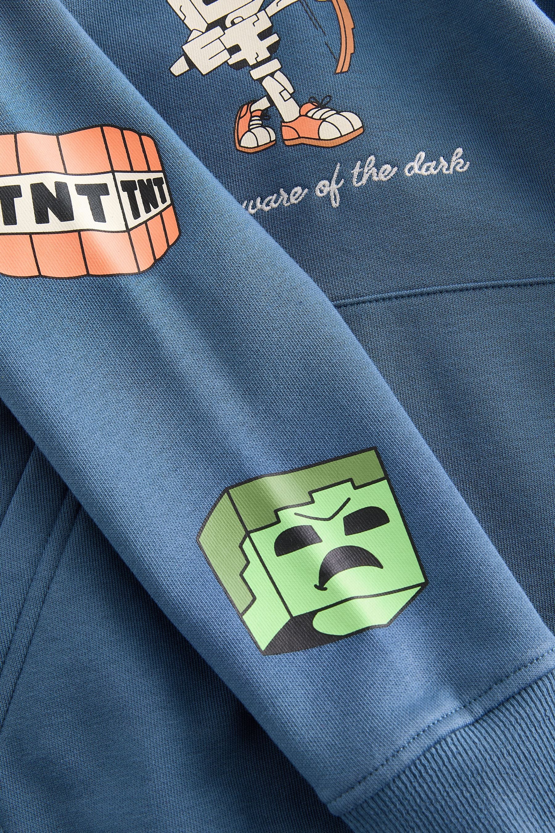 Blue Minecraft Licensed Hoodie (3-16yrs)