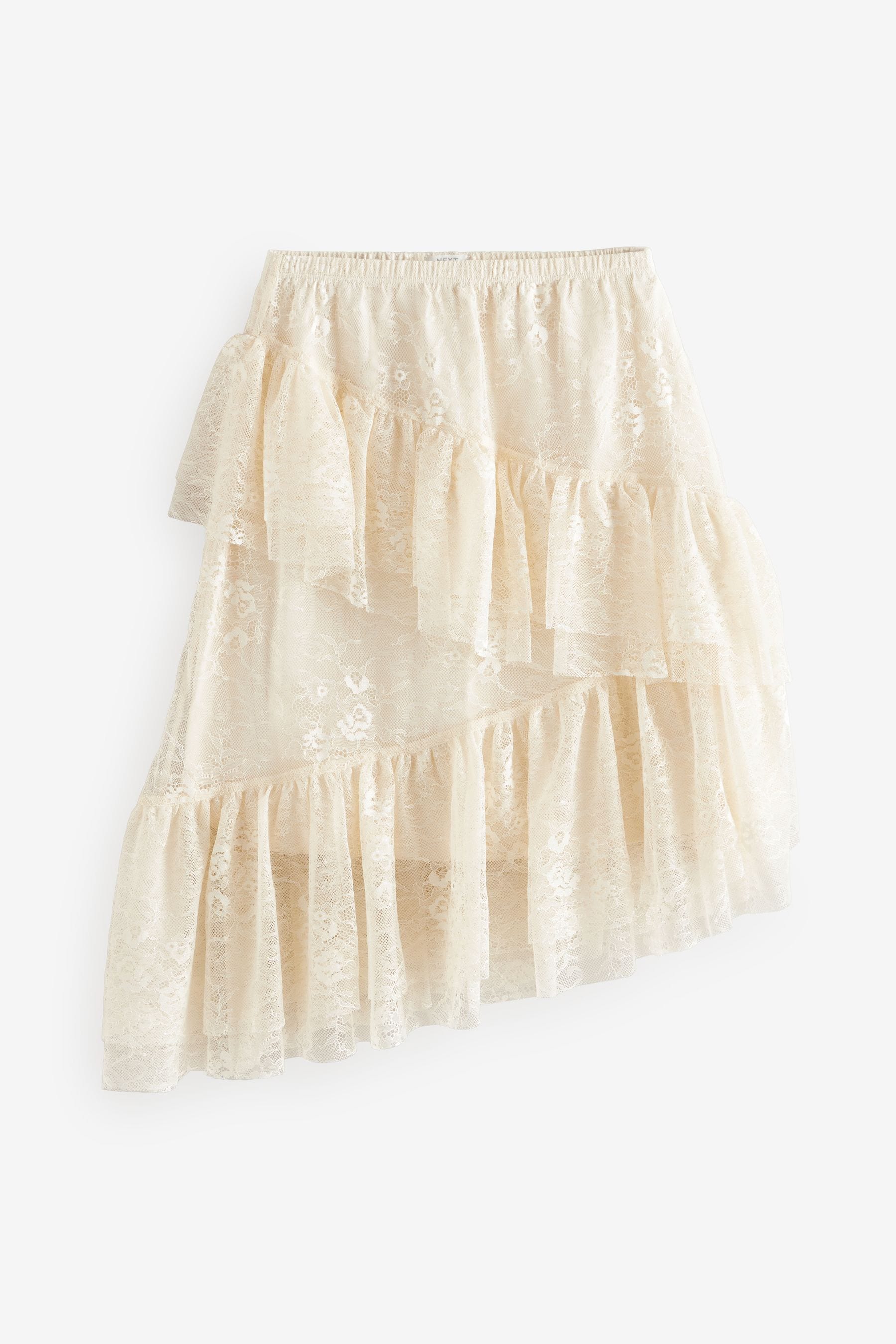 Ecru White Lace Tiered Skirt (3-16yrs)