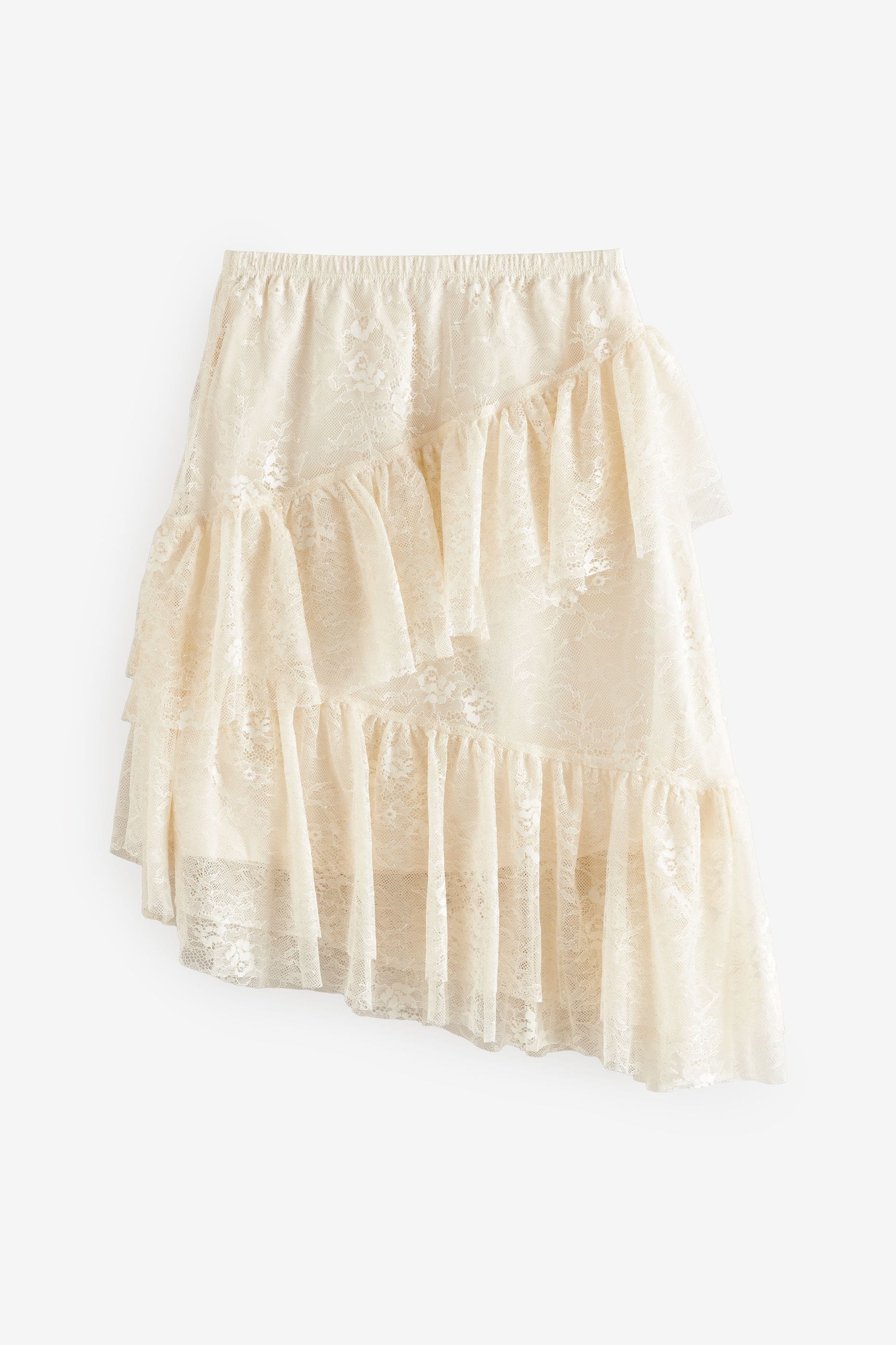 Ecru White Lace Tiered Skirt (3-16yrs)