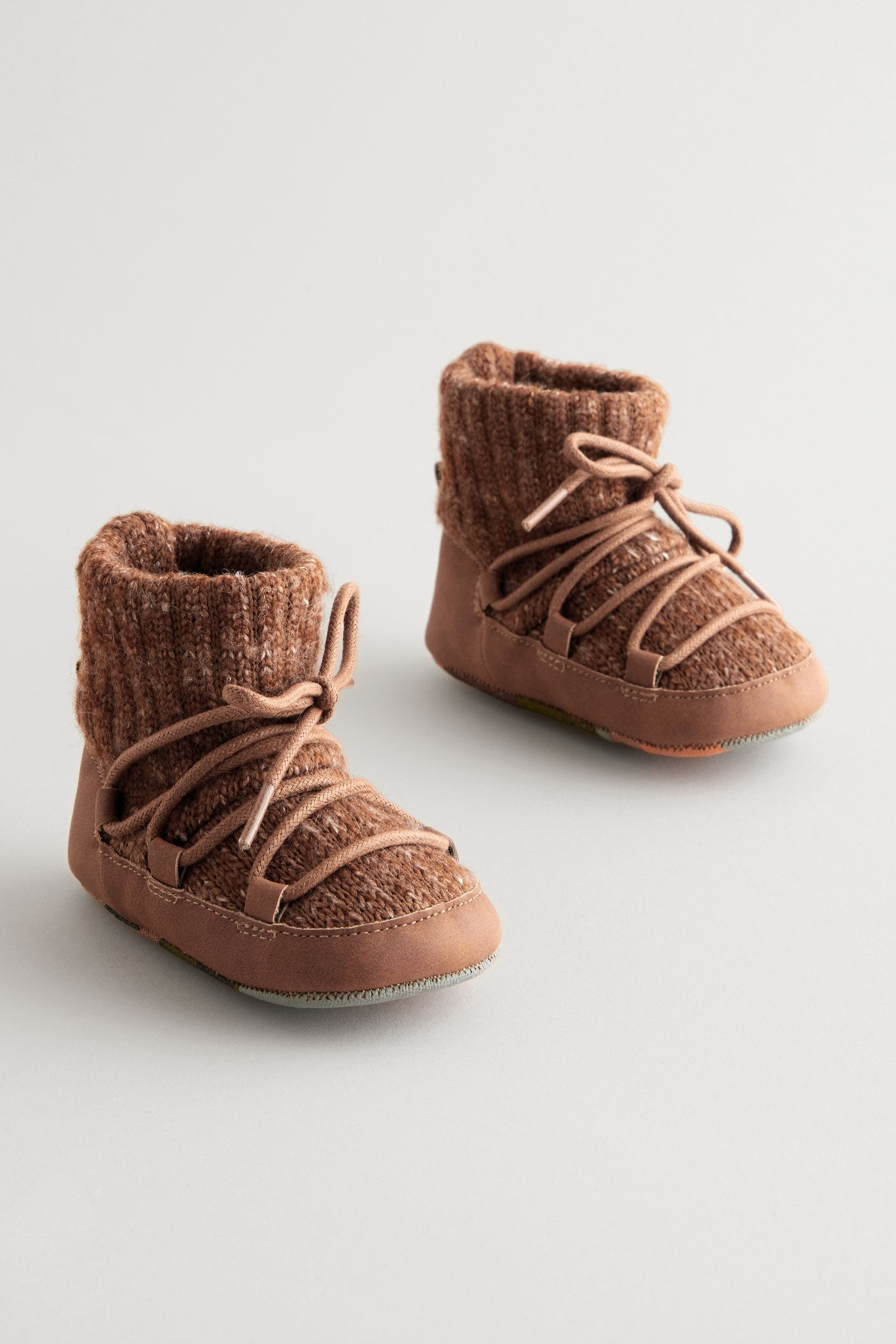 Brown Knitted Baby Snow Boots (0-24mths)