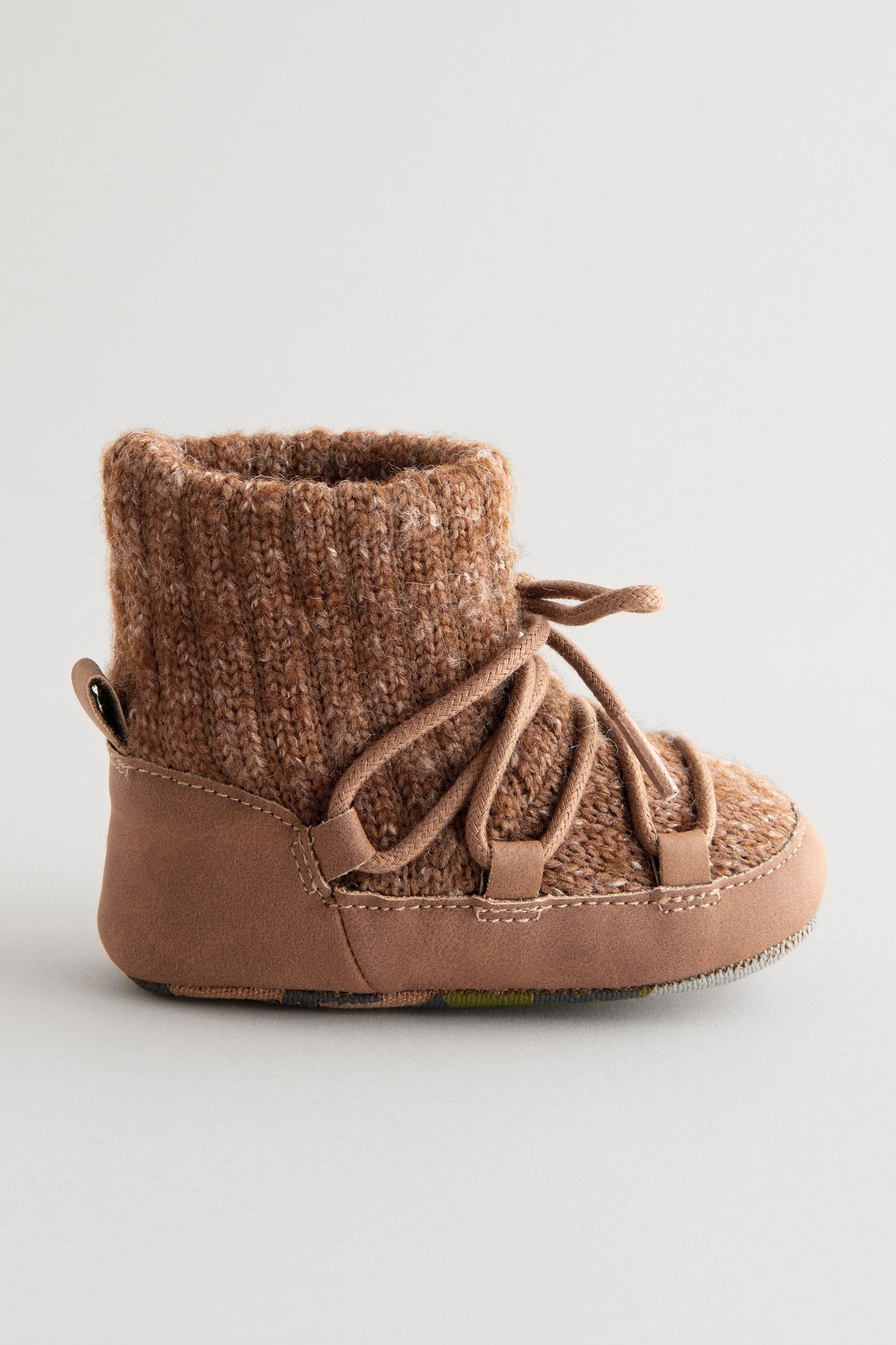 Brown Knitted Baby Snow Boots (0-24mths)