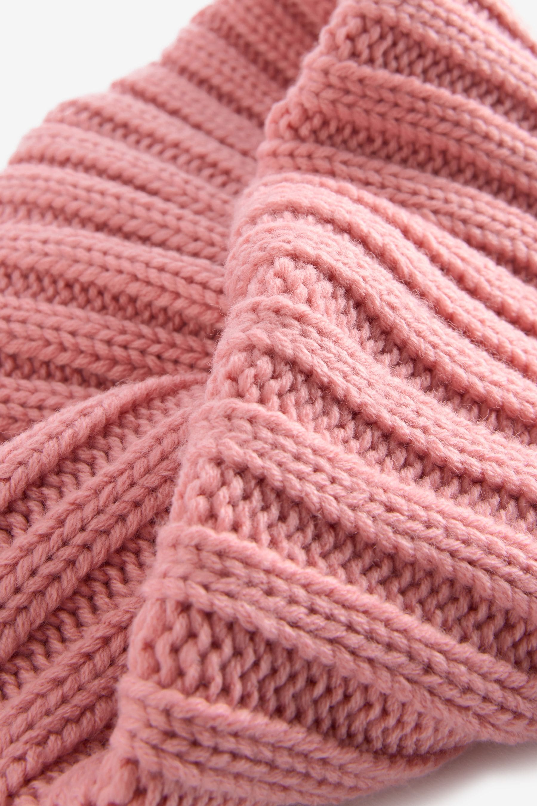 Pink Ribbed Knitted Snood (1-16yrs)