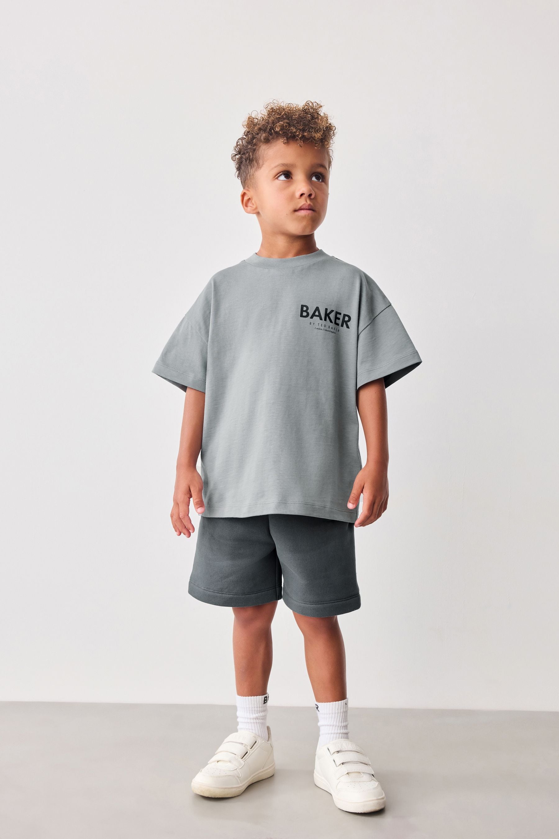 Grey Baker by Ted Baker Oversized T-Shirt and Sweat Shorts Set