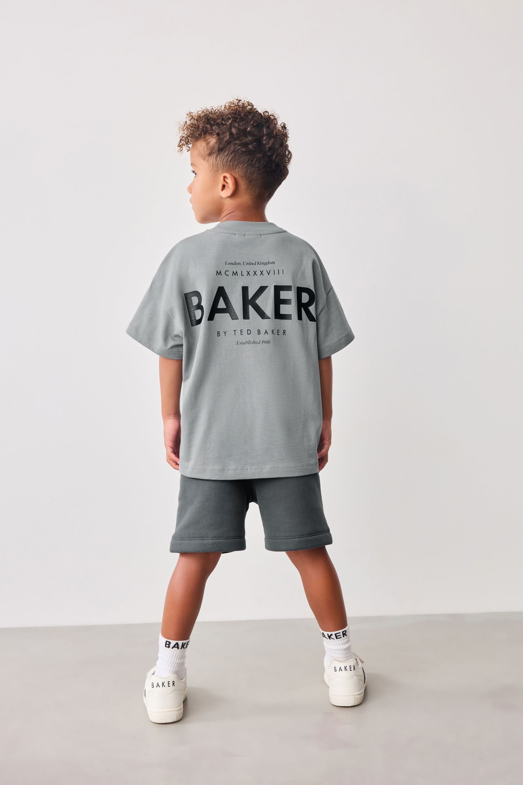 Grey Baker by Ted Baker Oversized T-Shirt and Sweat Shorts Set