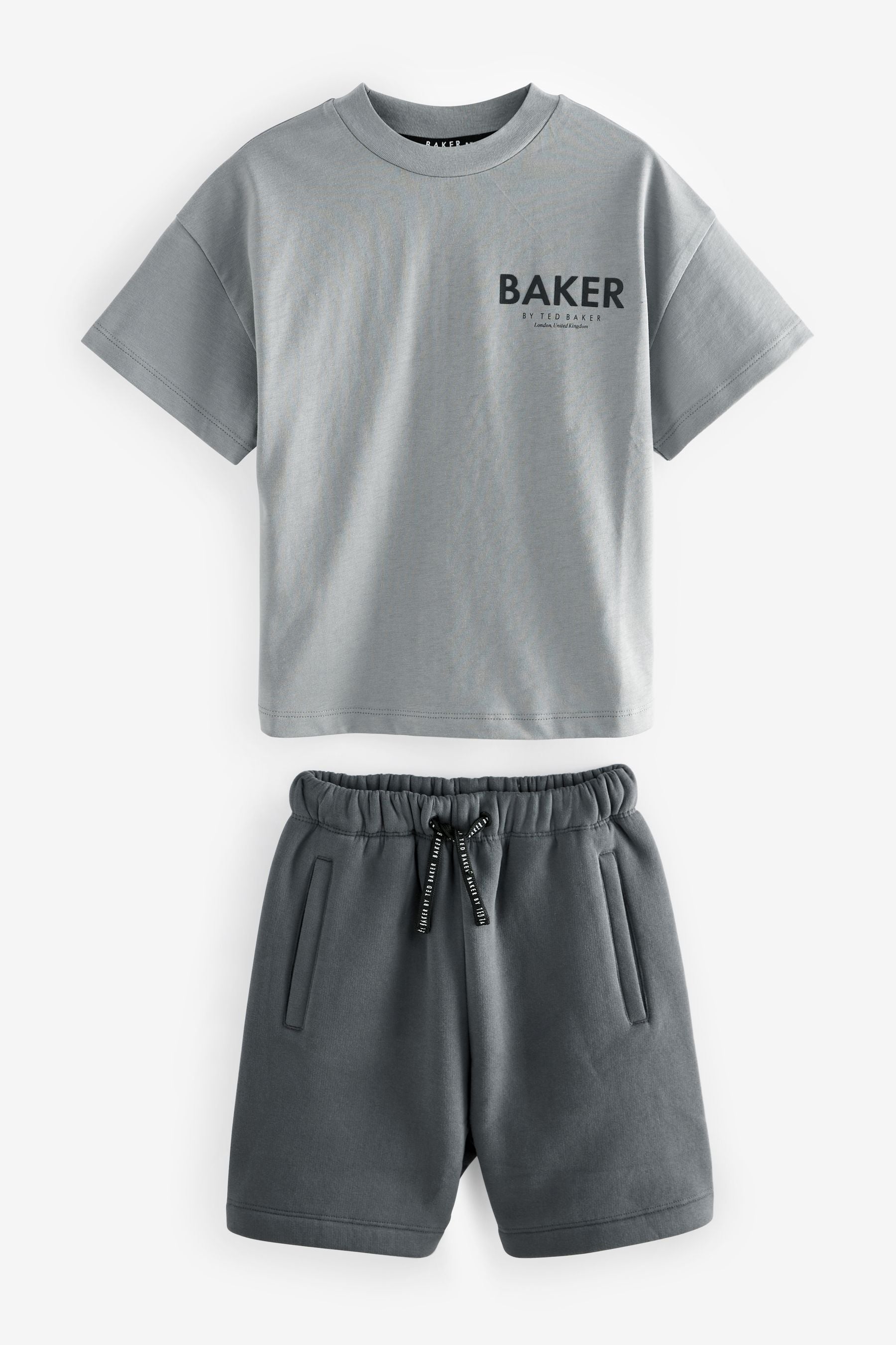 Grey Baker by Ted Baker Oversized T-Shirt and Sweat Shorts Set