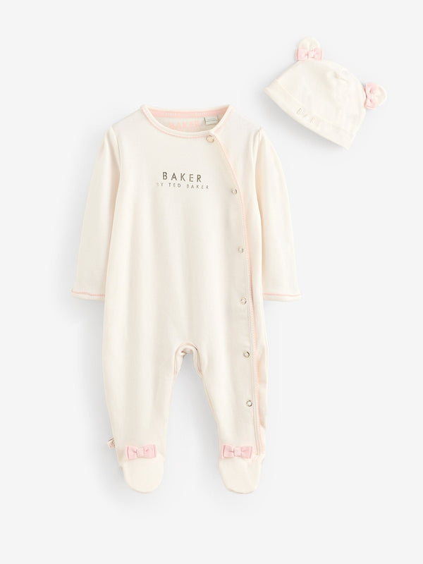 Baker by Ted Baker Stone Varsity 100% Cotton Sleepsuit