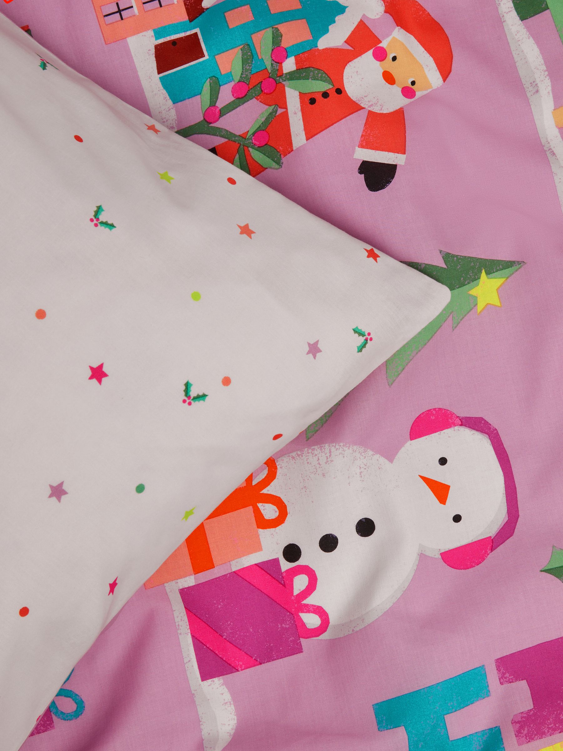 Bright Santa Fa La La Christmas Duvet Cover and Pillowcase Set