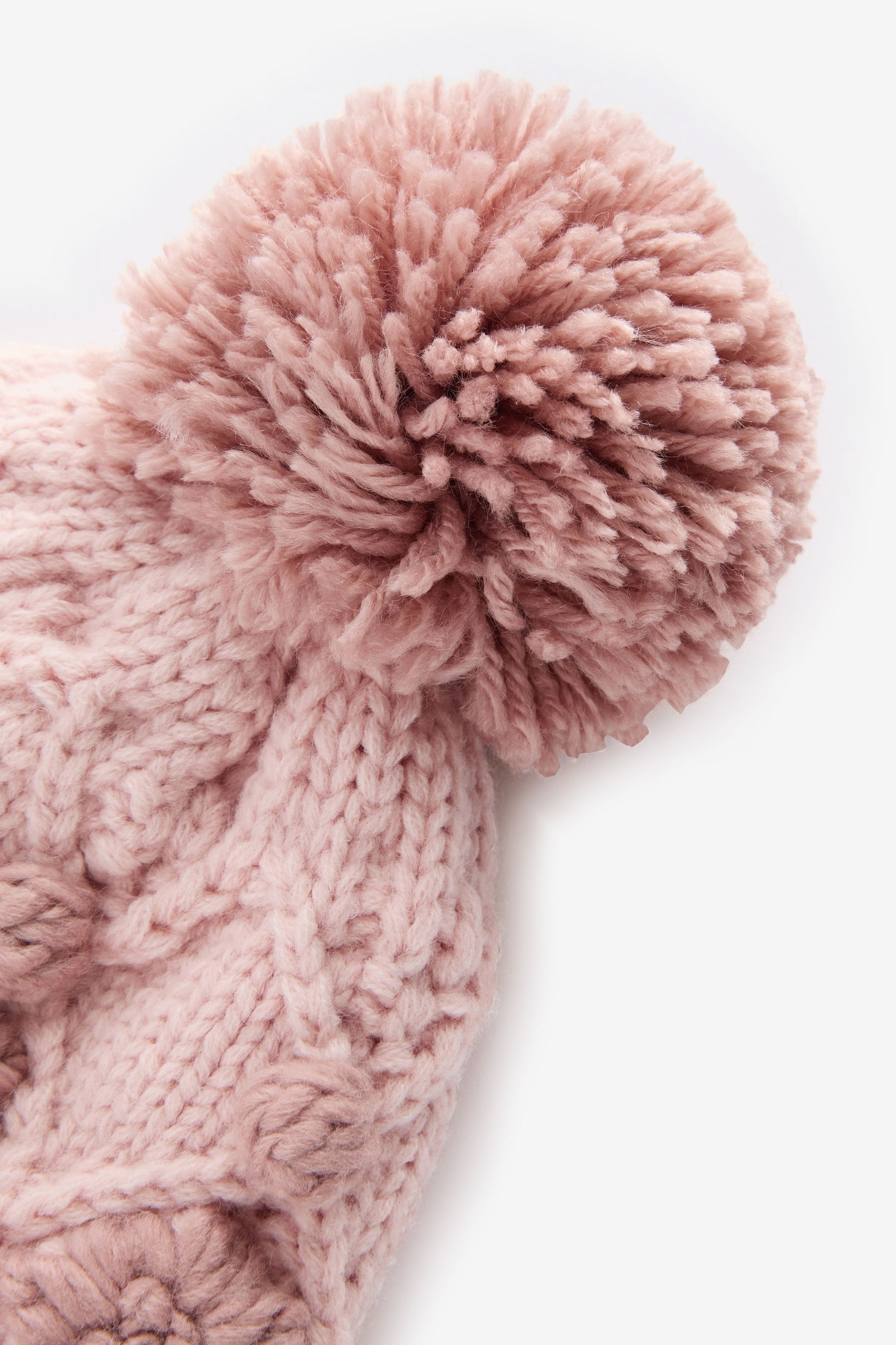 Pink Hand Crafted Pom Beanie Hat (3-10yrs)