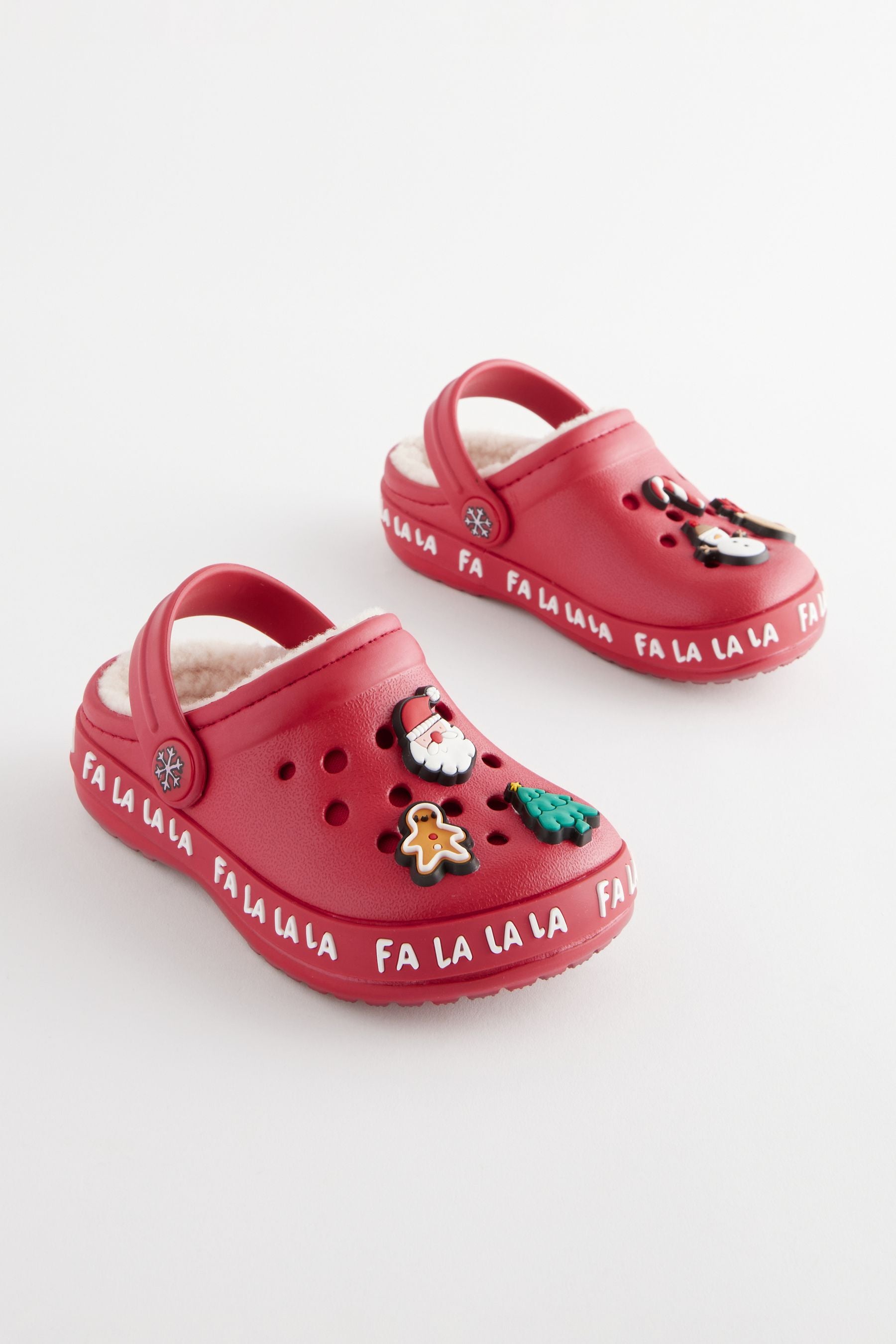 Red Christmas Lined Clog Slippers