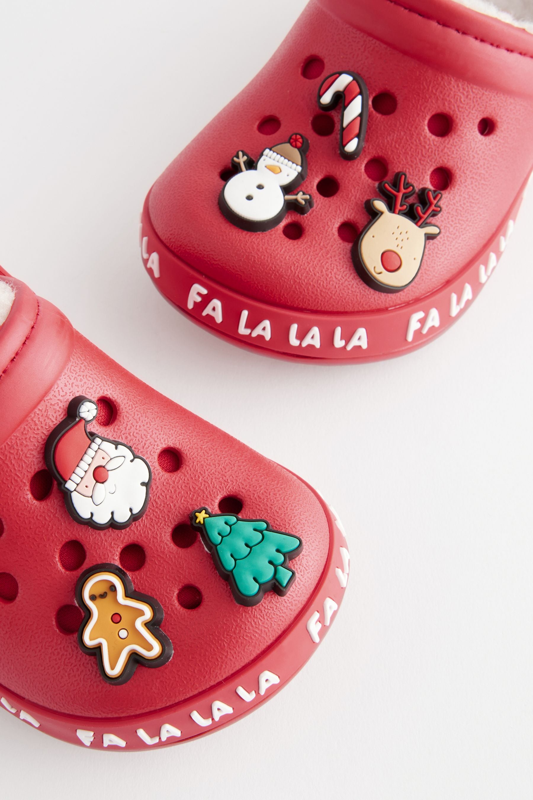 Red Christmas Lined Clog Slippers