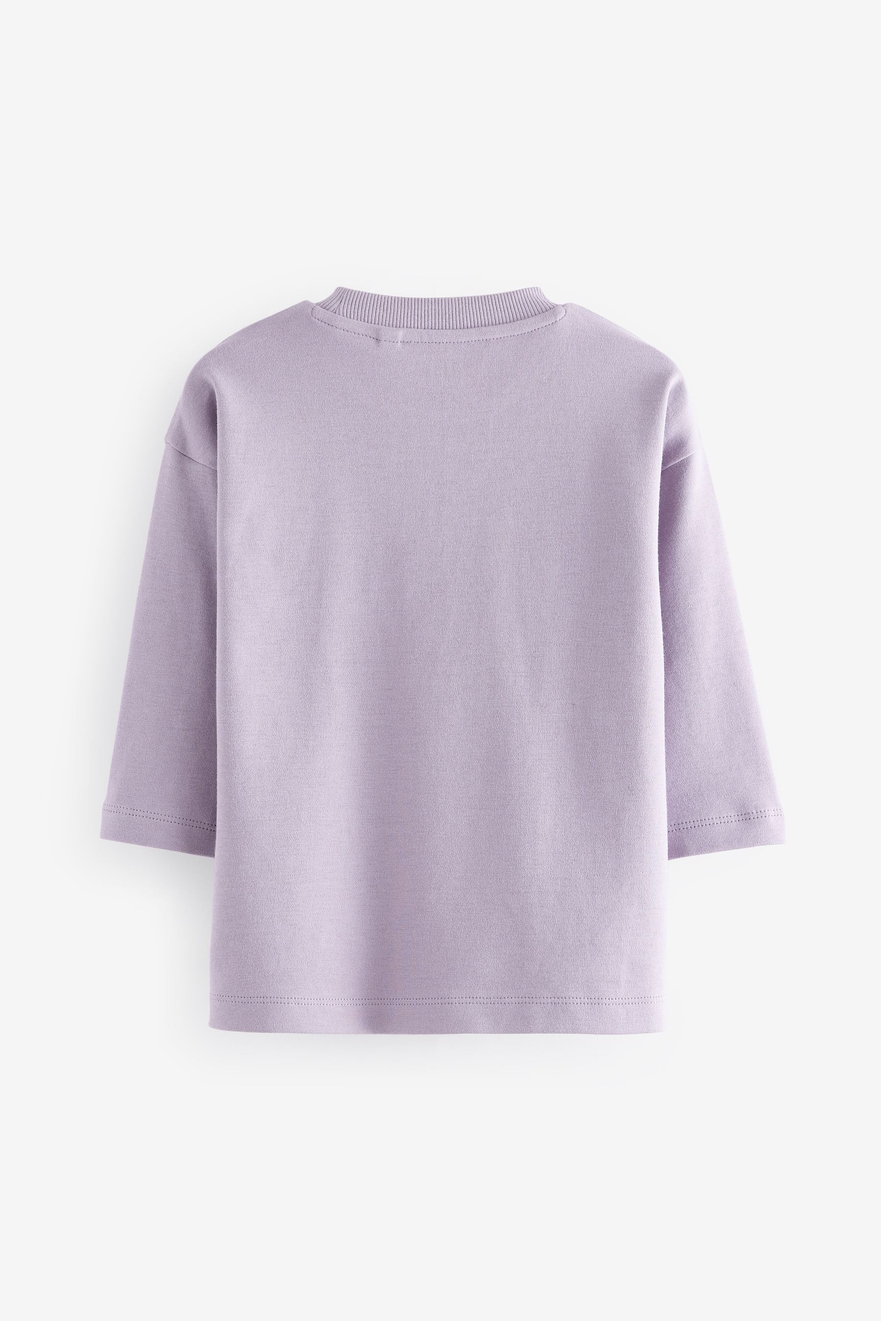 Lilac Purple Long Sleeve Back Print 100% Cotton T-Shirt (3mths-7yrs)