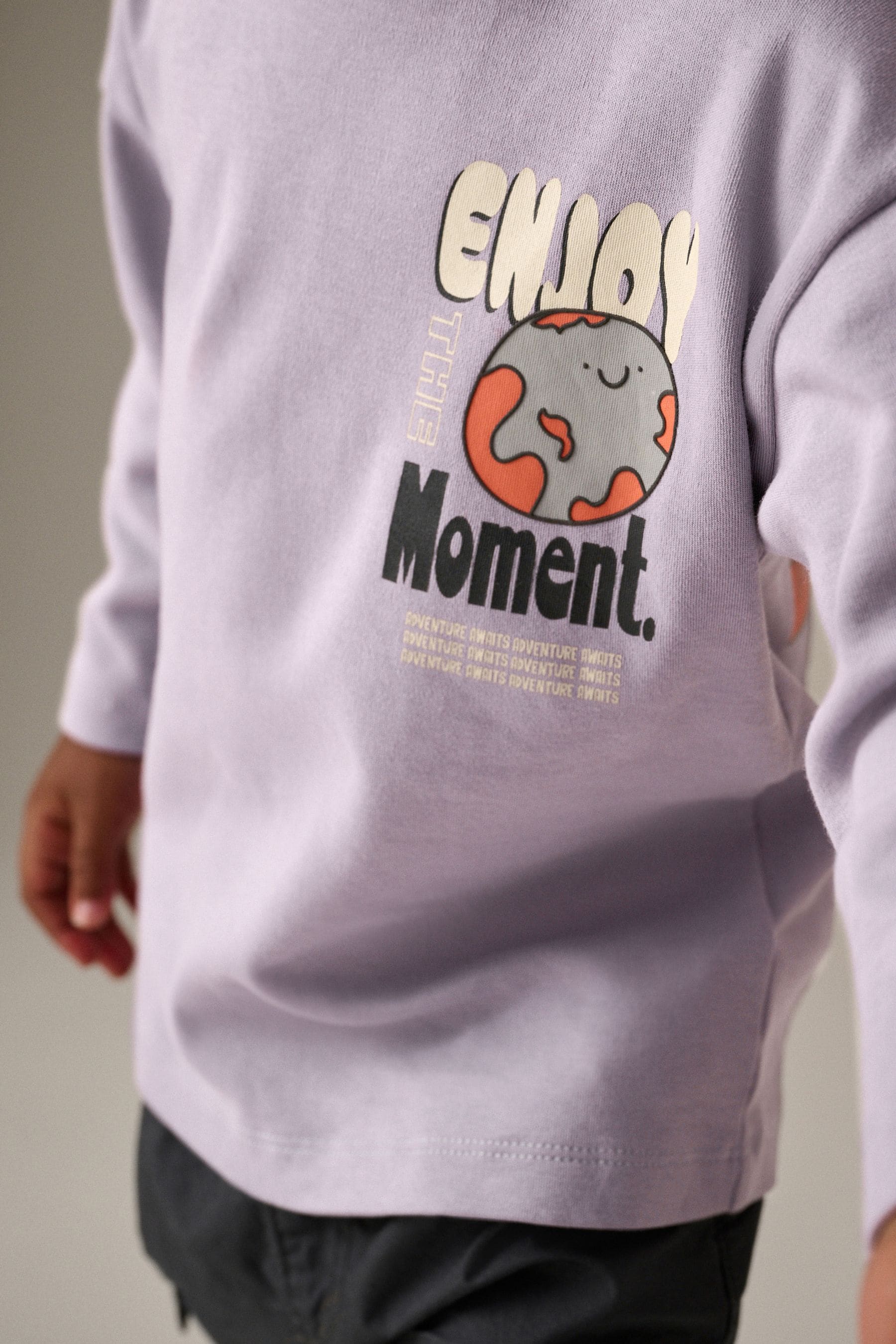 Lilac Purple Long Sleeve 100% Cotton T-Shirt (3mths-7yrs)