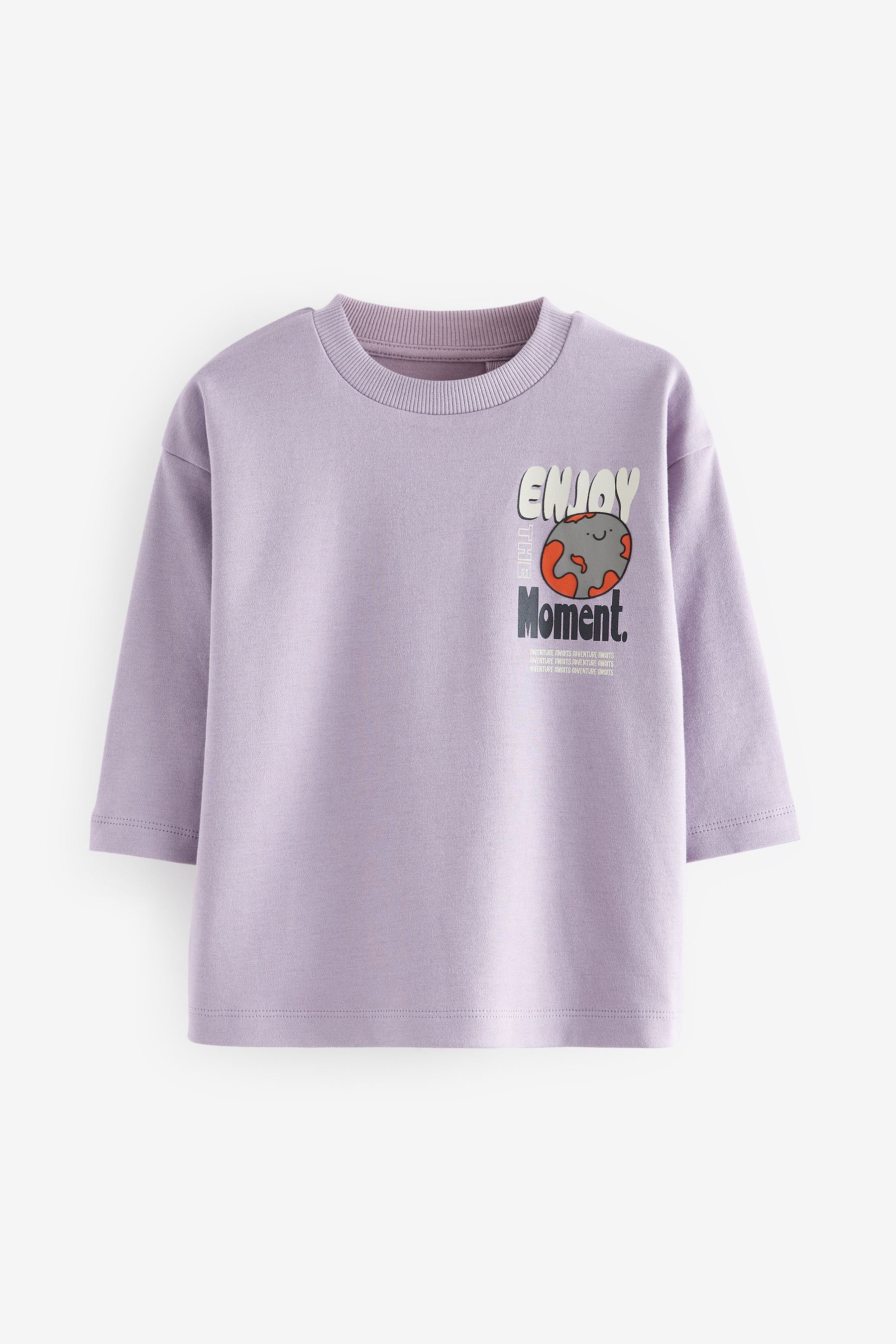 Lilac Purple Long Sleeve 100% Cotton T-Shirt (3mths-7yrs)