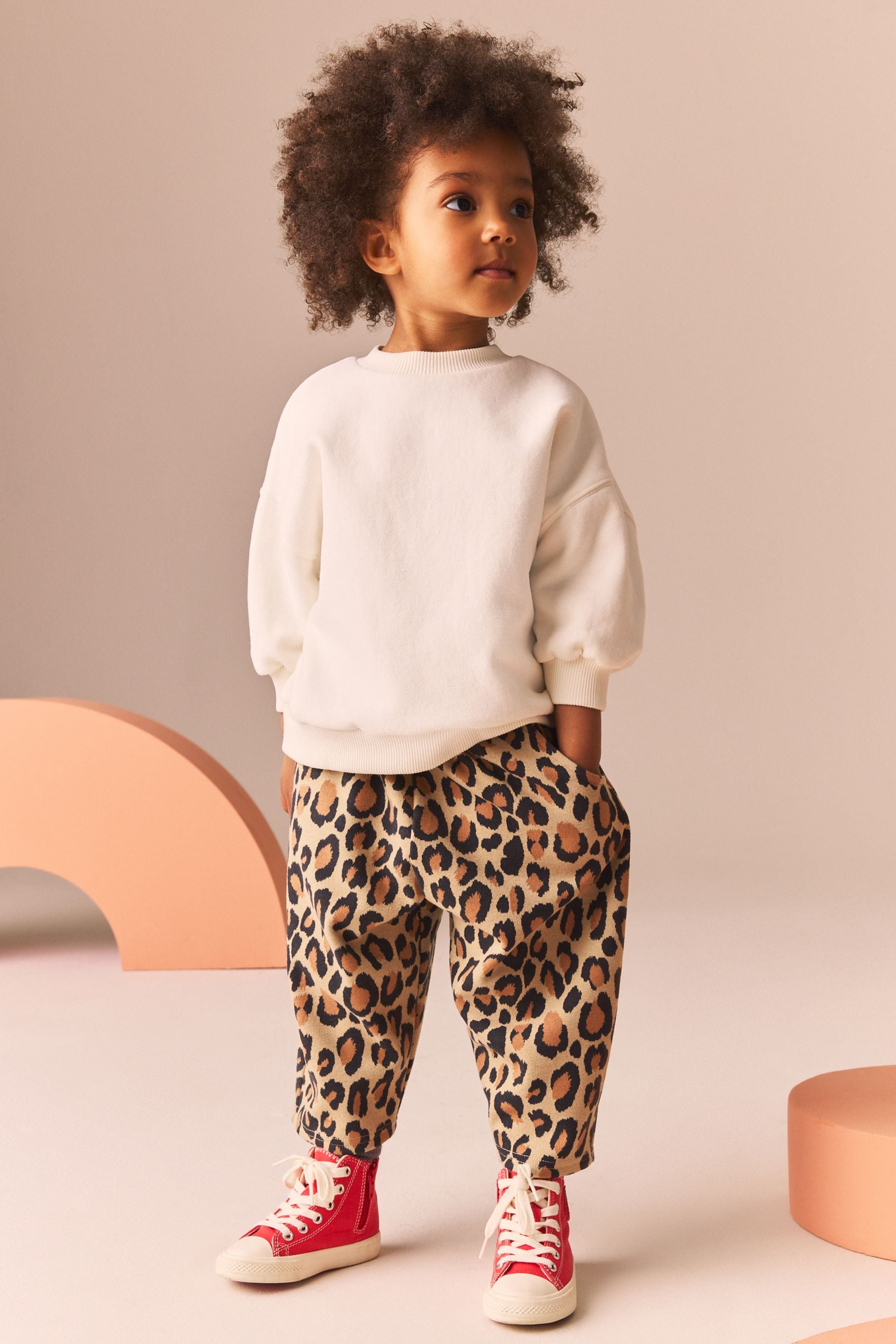 Animal Leopard Print Textured Podgey Trousers (3mths-7yrs)