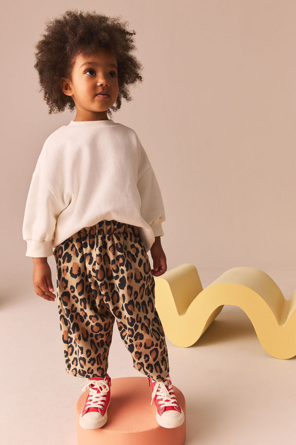 Animal Leopard Print Textured Podgey Trousers (3mths-7yrs)