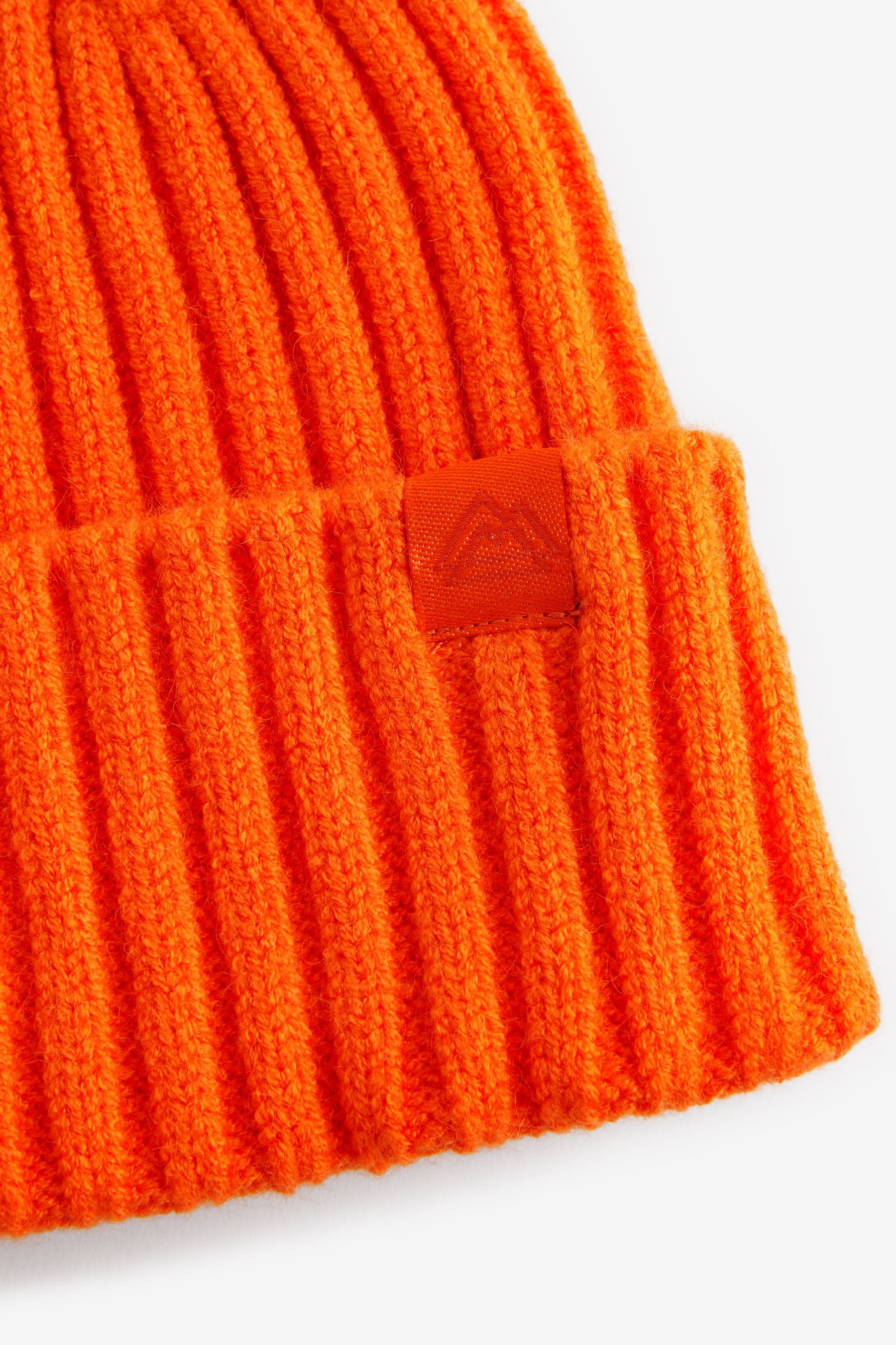 Orange Knitted Beanie Hat (1-16yrs)