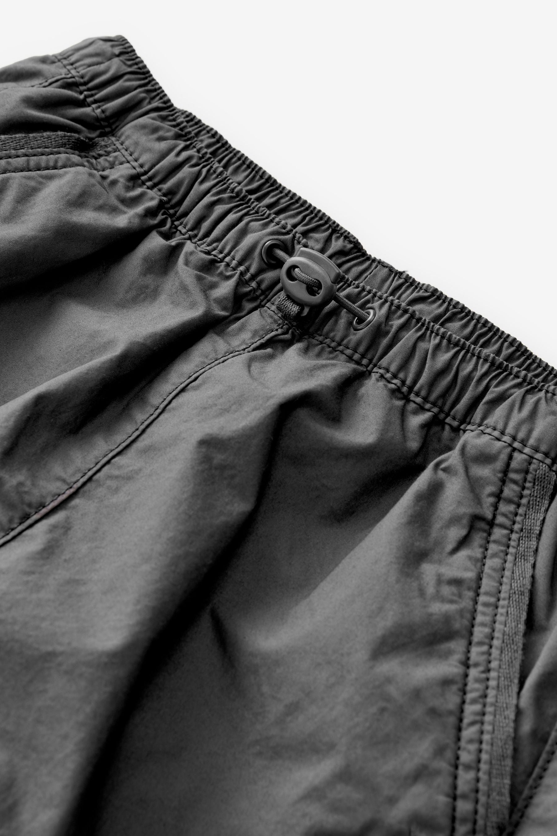 Charcoal Grey Lined 100% Cotton Parachute Cargo Trousers (3-16yrs)