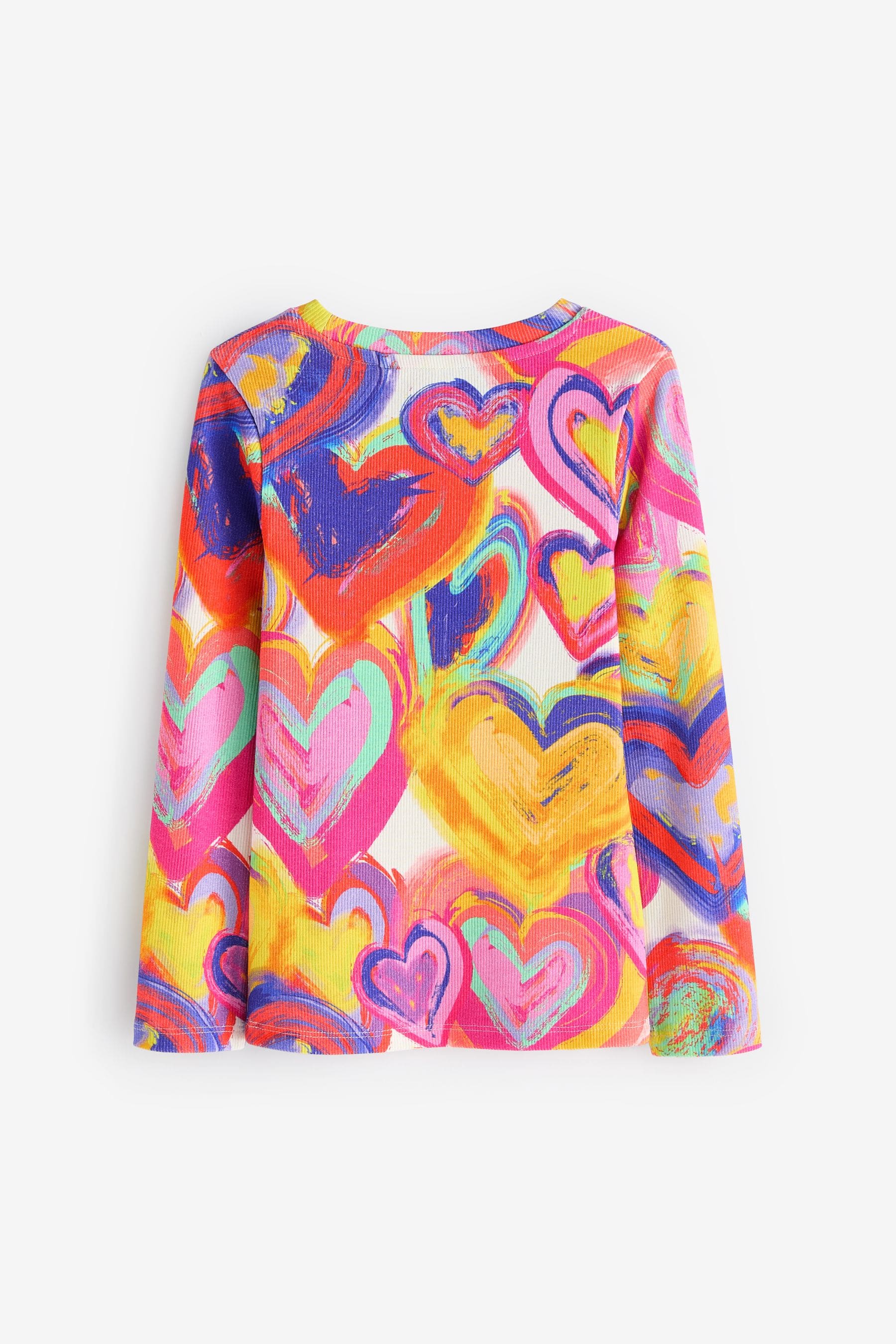 Bright Heart 1 Pack Long Sleeve Ribbed Top (3-16yrs)