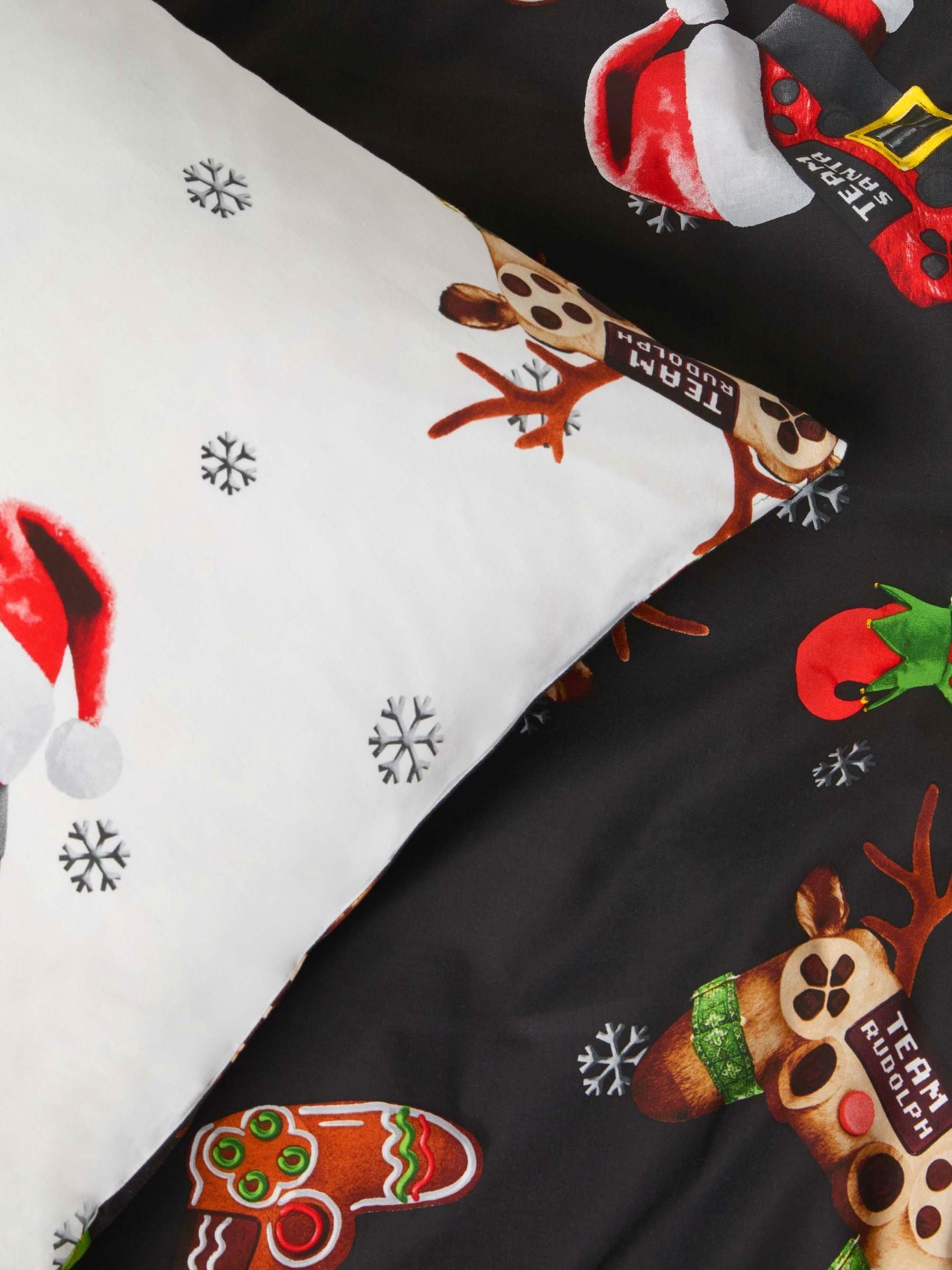 Santa & Rudolph Gamer Christmas Duvet Cover and Pillowcase Set