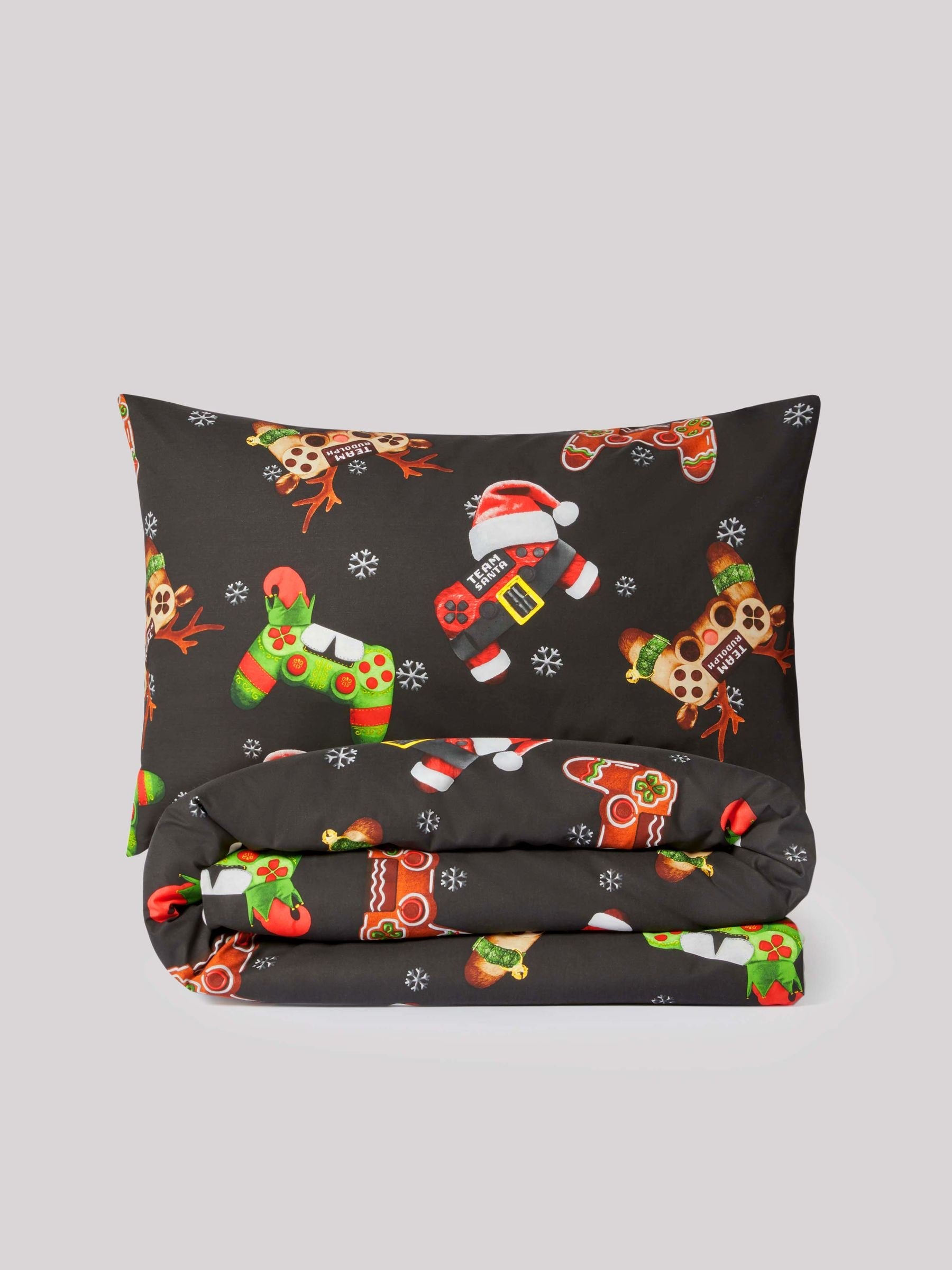 Santa & Rudolph Gamer Christmas Duvet Cover and Pillowcase Set