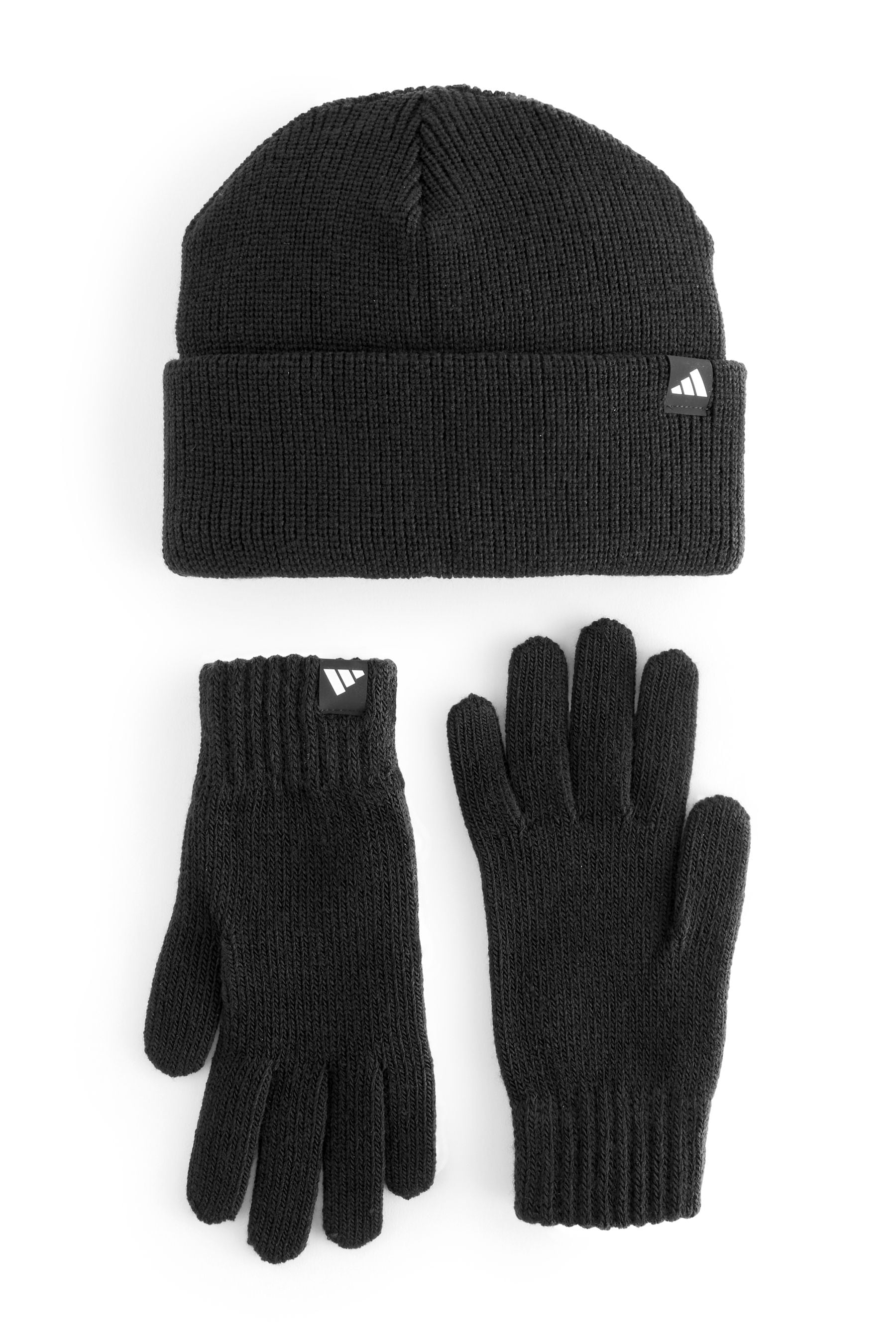 adidas Black/White Hat and Gloves Set Kids