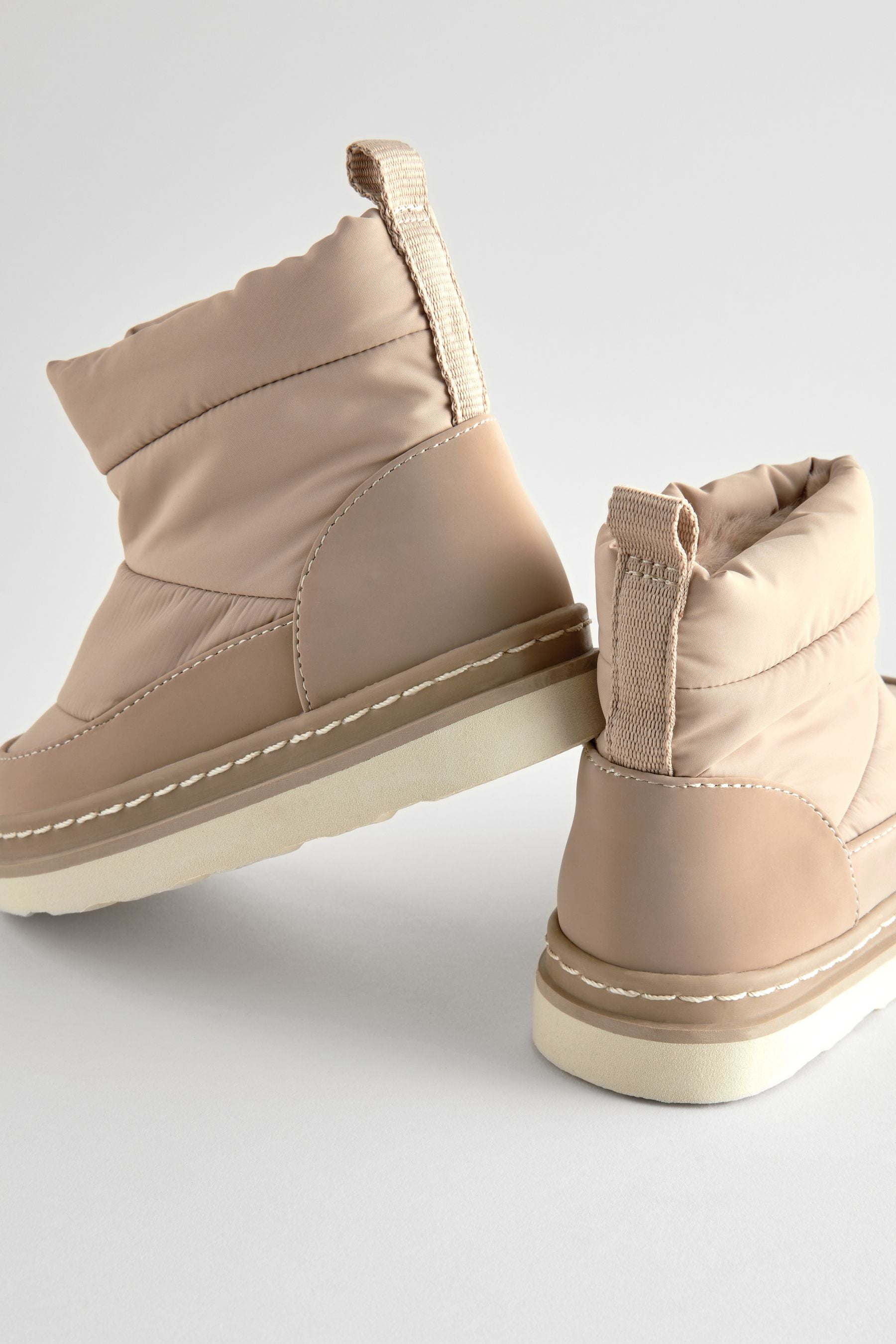 Neutral Quilted Warm Lined Water Repellant Boots