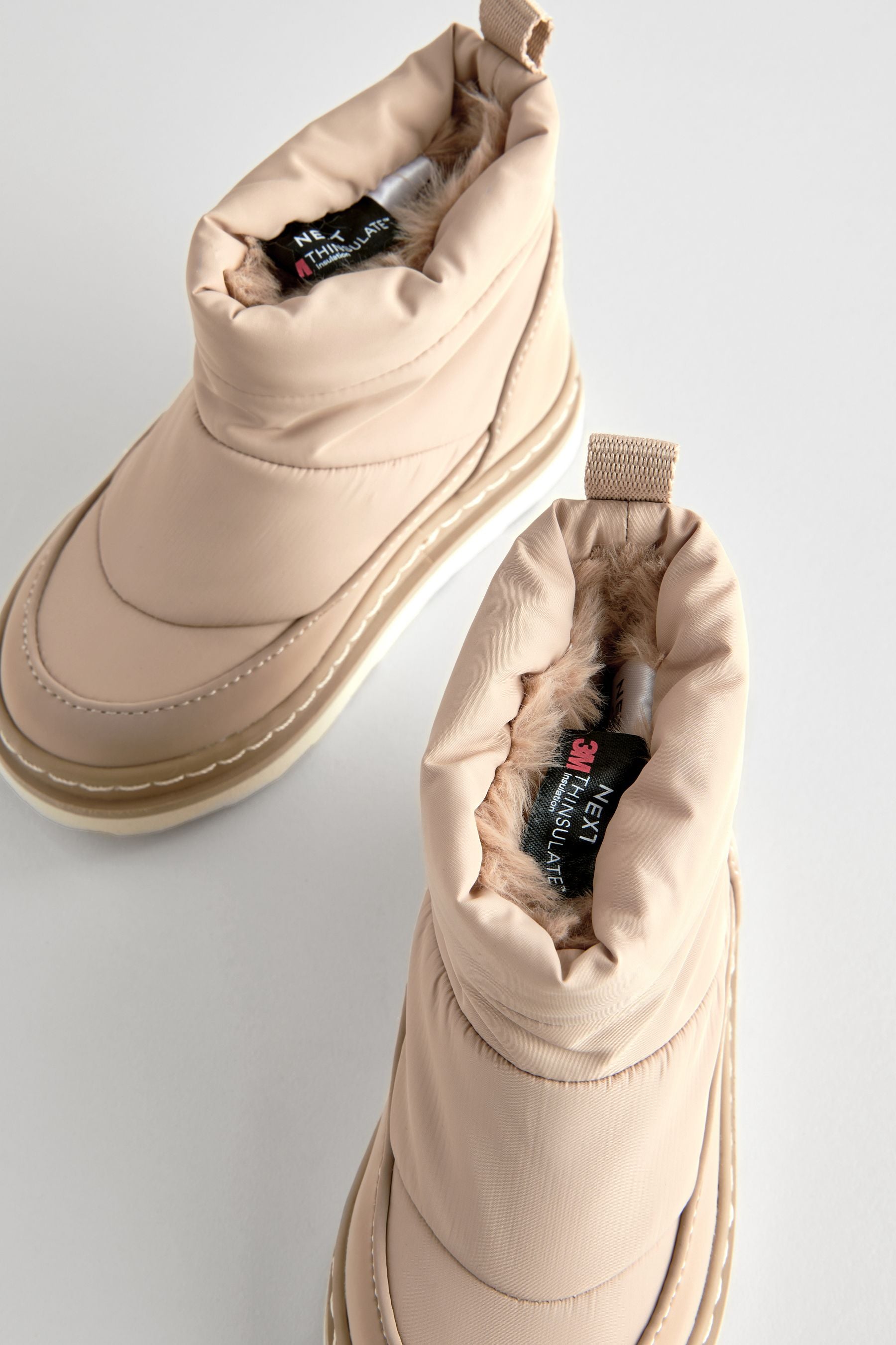 Neutral Quilted Warm Lined Water Repellant Boots