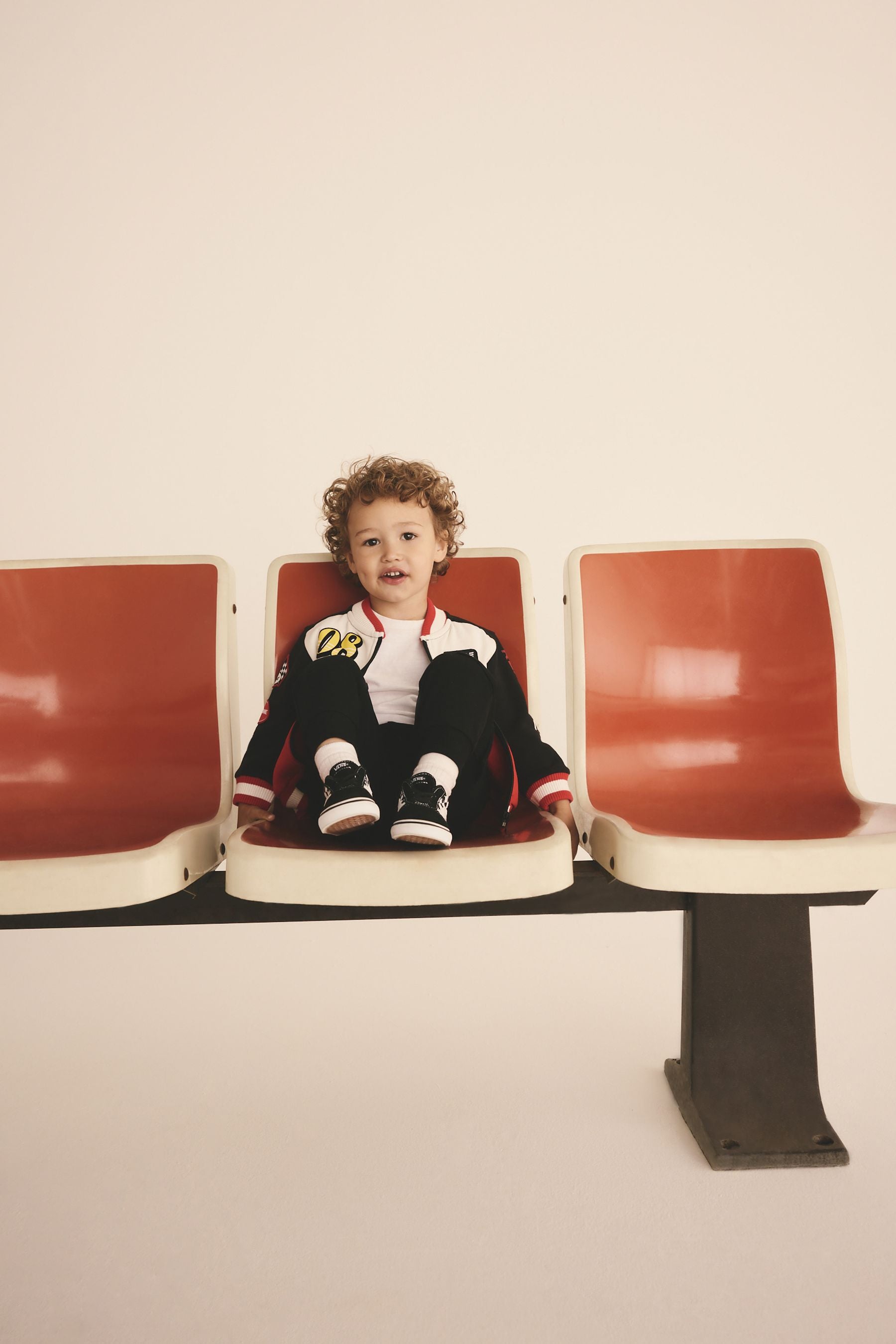 Red/Black Colourblock Zip Through Bomber Jacket (3mths-7yrs)