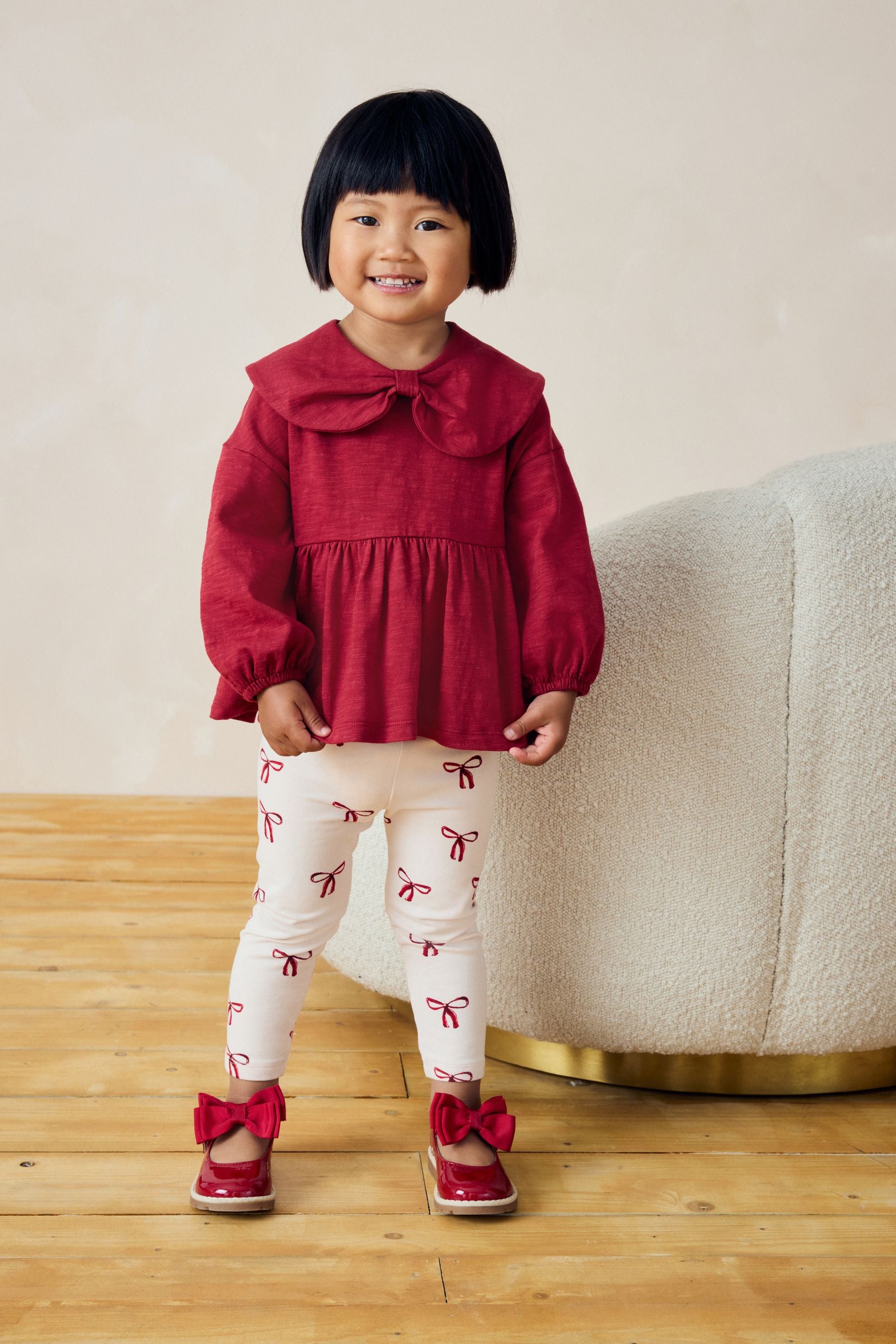 Red Bow Peplum Top and Leggings Set (3mths-7yrs)