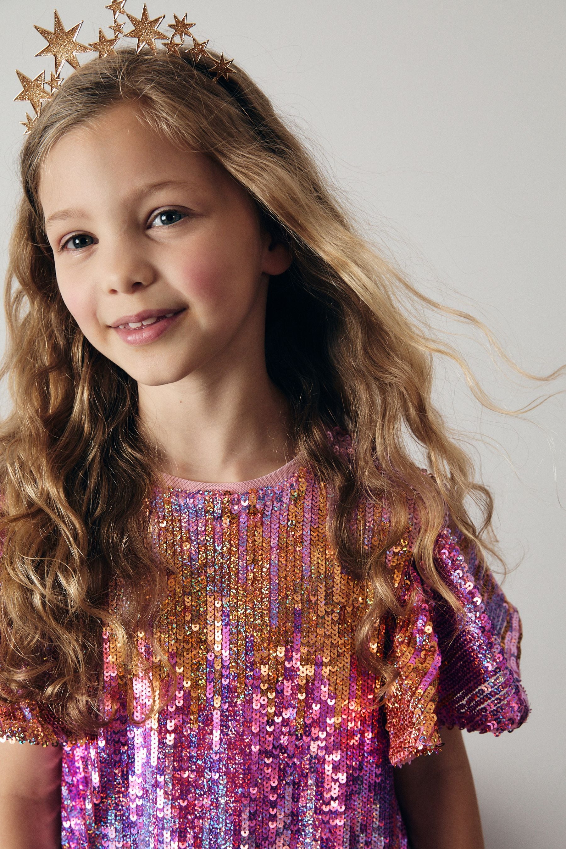 Pink/Gold Sequin Sparkle Party Dress (3-16yrs)