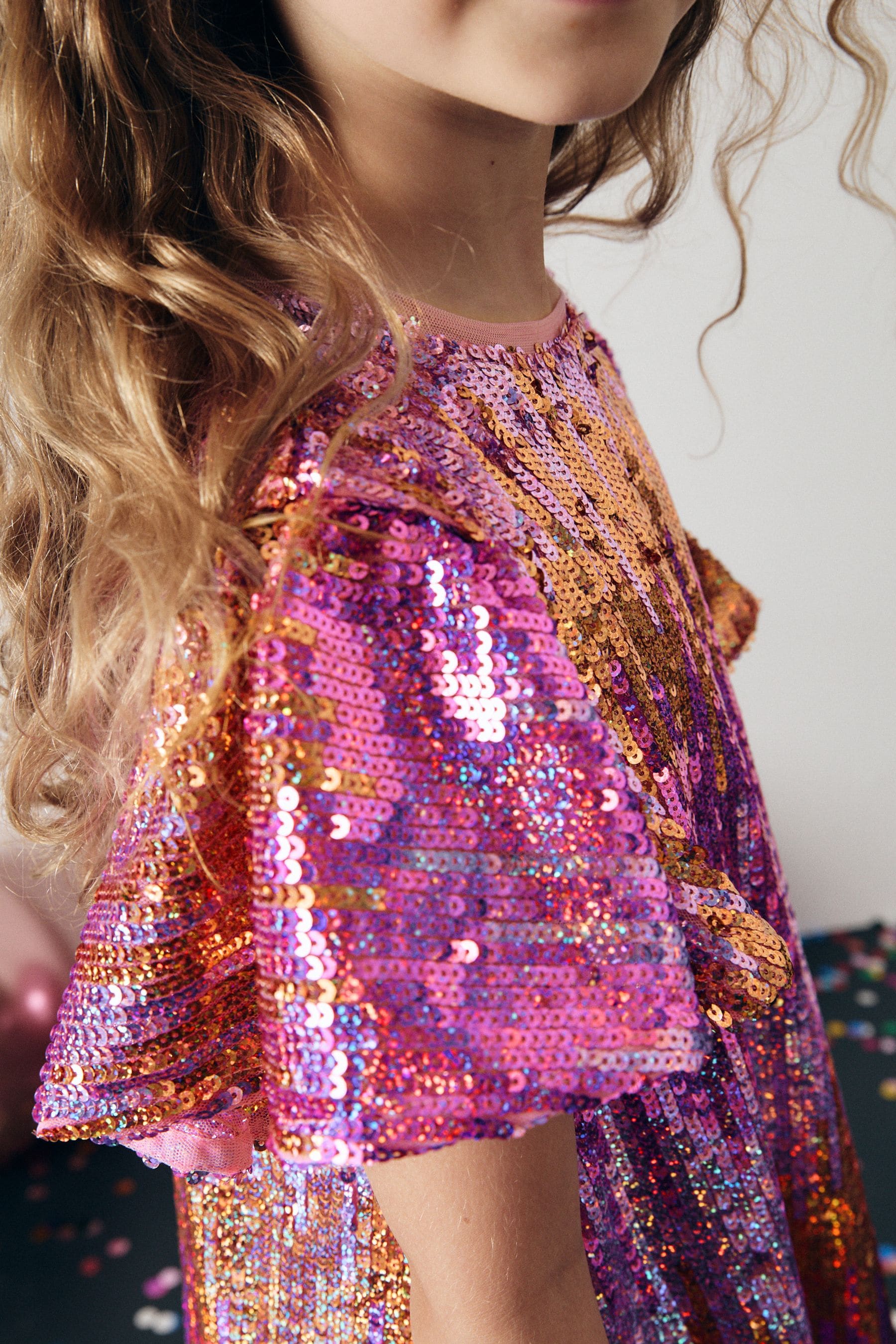 Pink/Gold Sequin Sparkle Party Dress (3-16yrs)