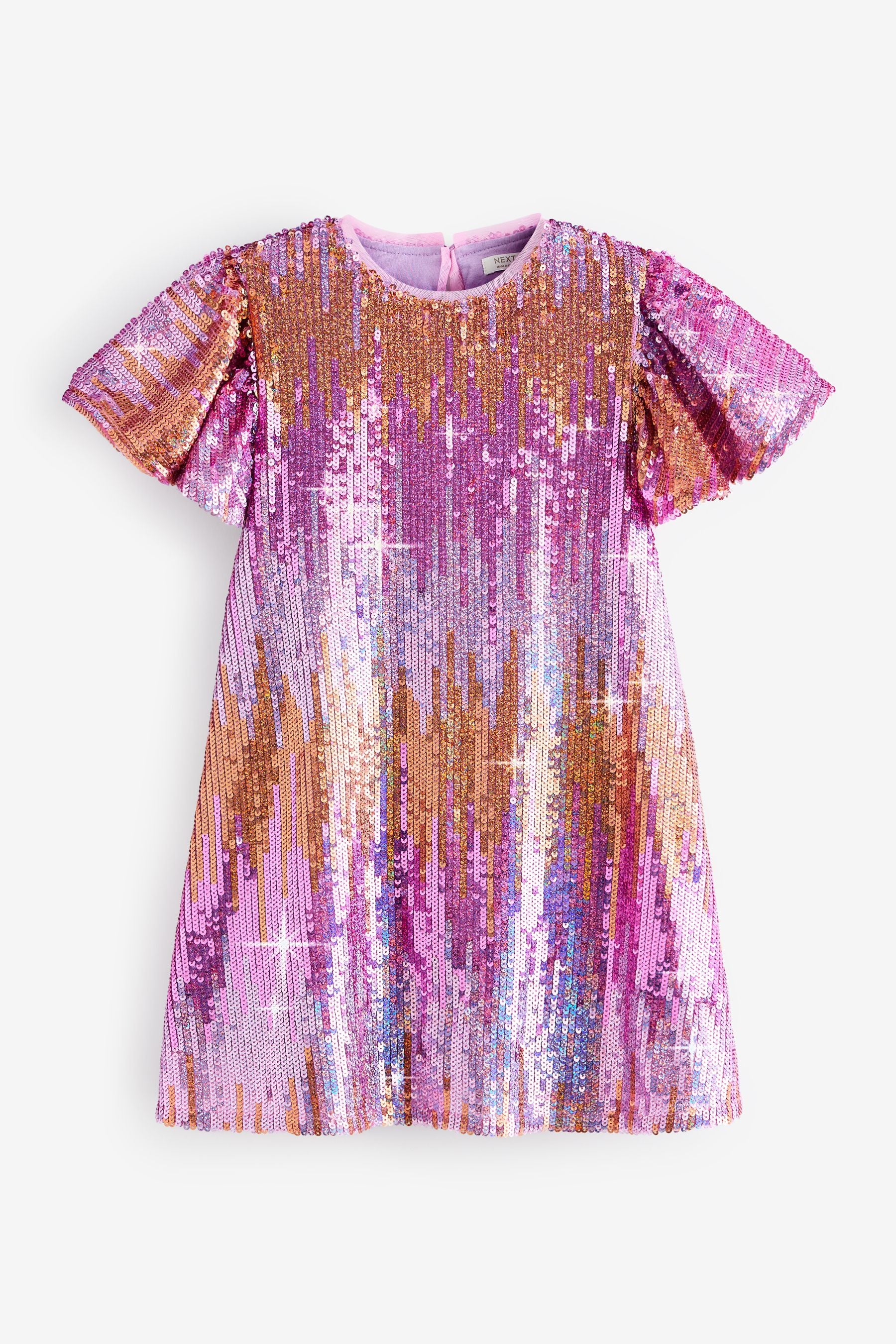 Pink/Gold Sequin Sparkle Party Dress (3-16yrs)