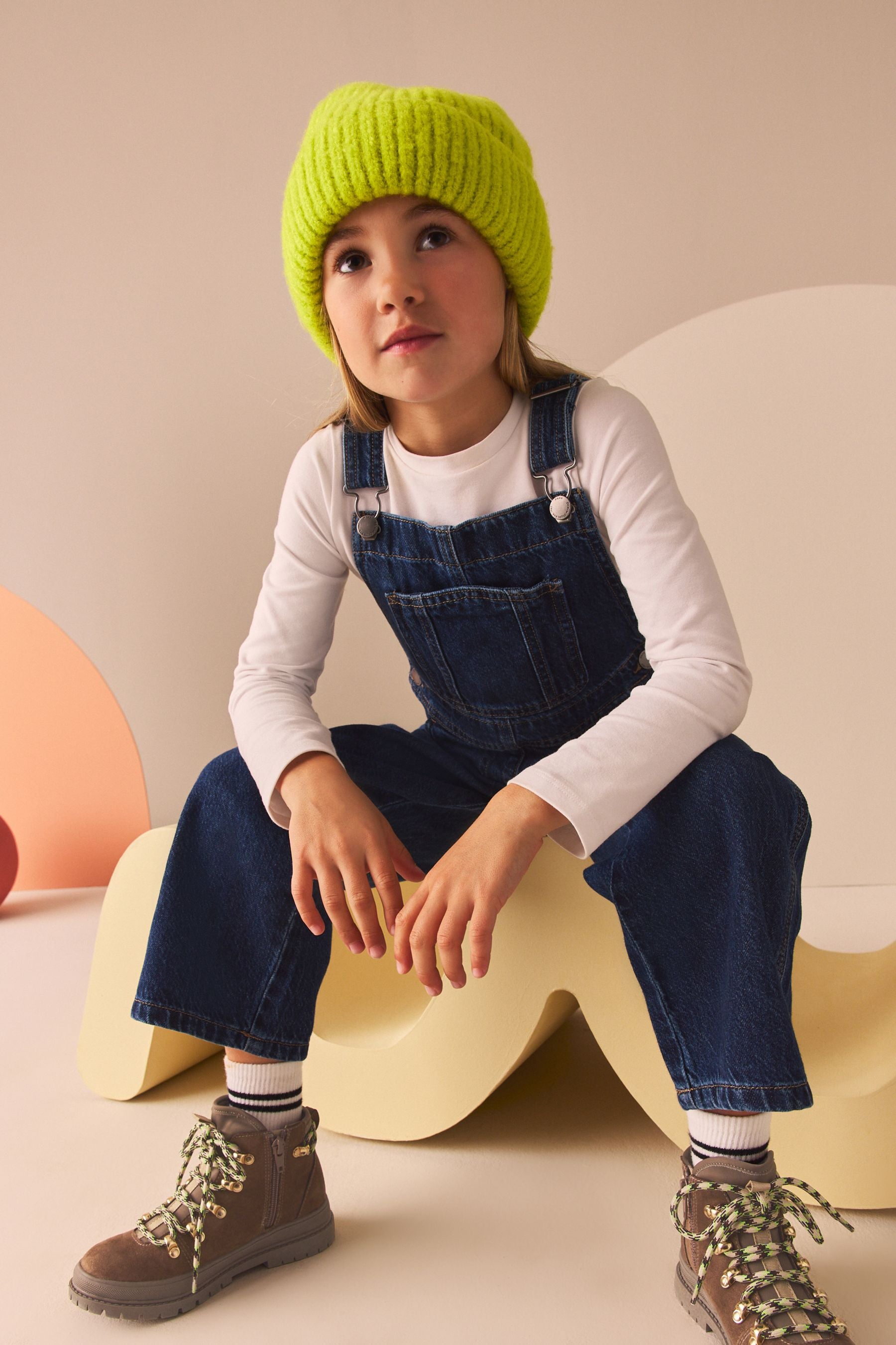 Denim Dark Blue 100% Cotton Dungarees (3-16yrs)