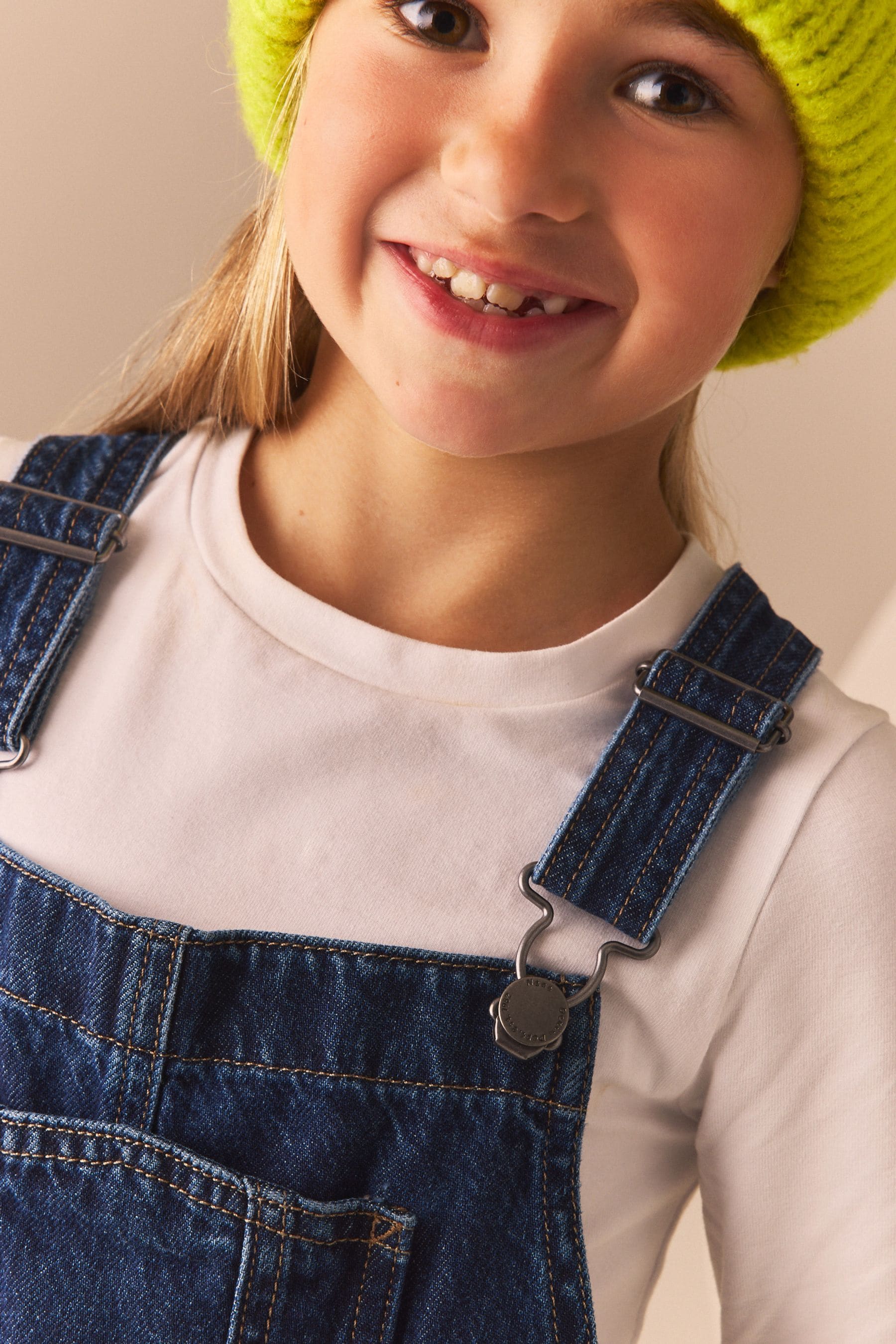 Denim Dark Blue 100% Cotton Dungarees (3-16yrs)