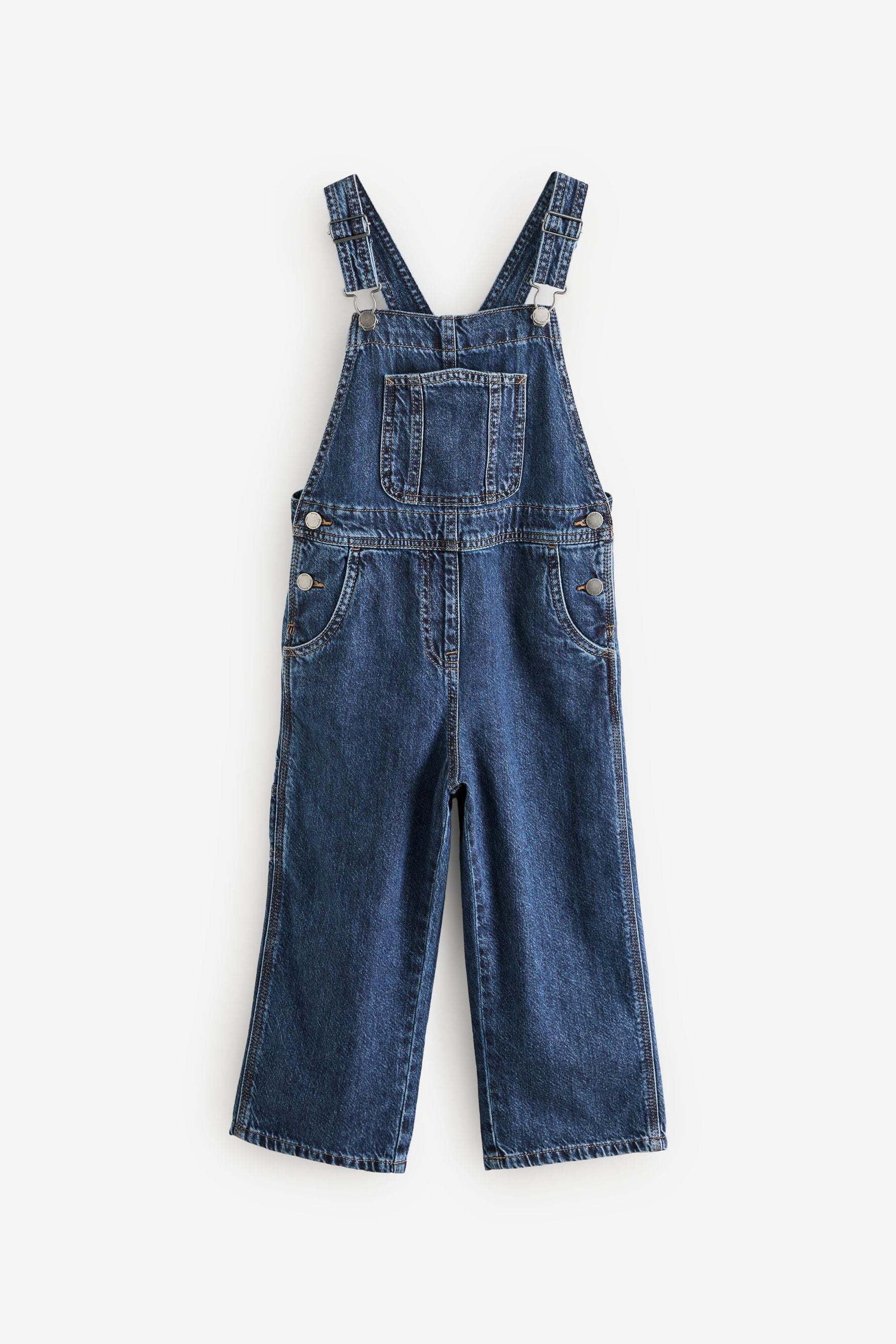 Denim Dark Blue 100% Cotton Dungarees (3-16yrs)