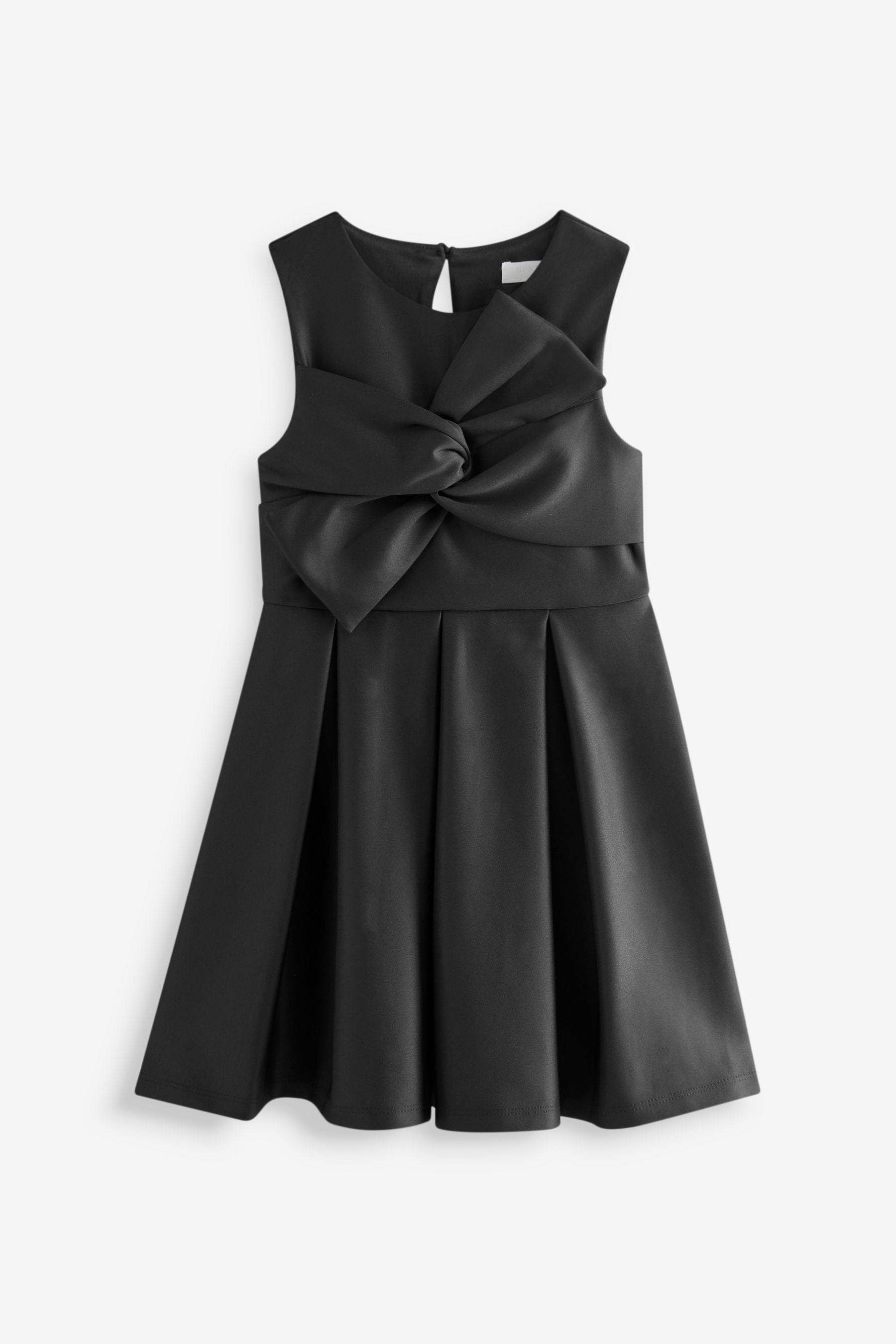 Black Bow Detail Scuba Occasion Dress (1.5-16yrs)