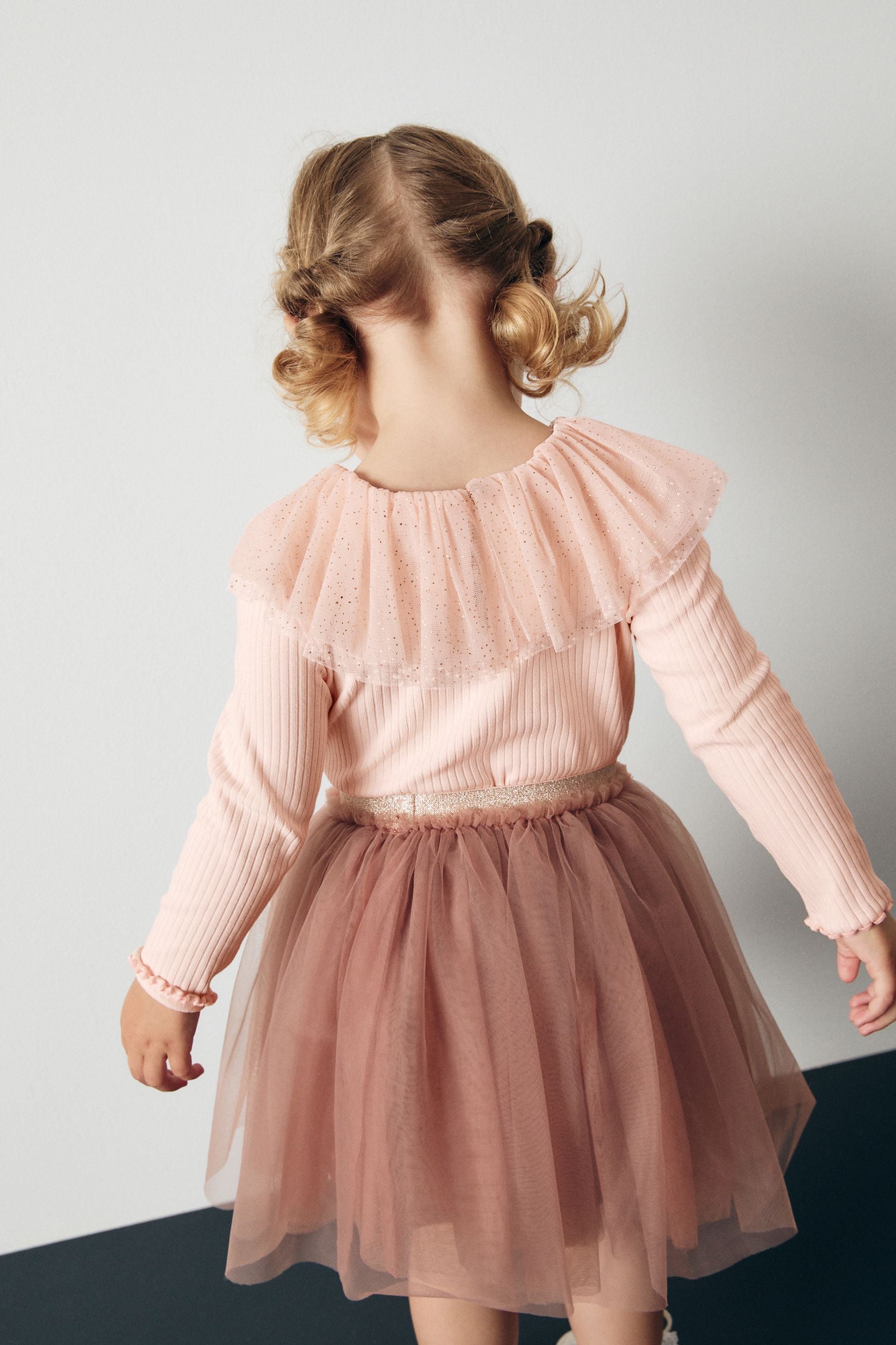 Pale Pink Sparkle Collar Top (3mths-7yrs)