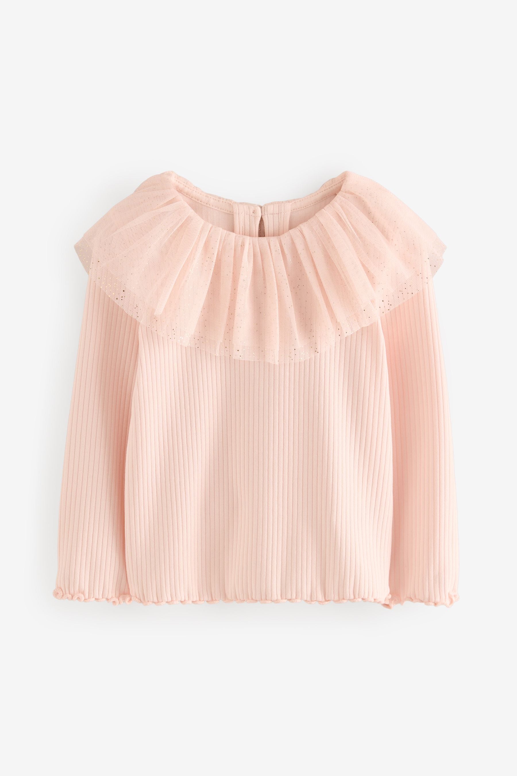 Pale Pink Sparkle Collar Top (3mths-7yrs)