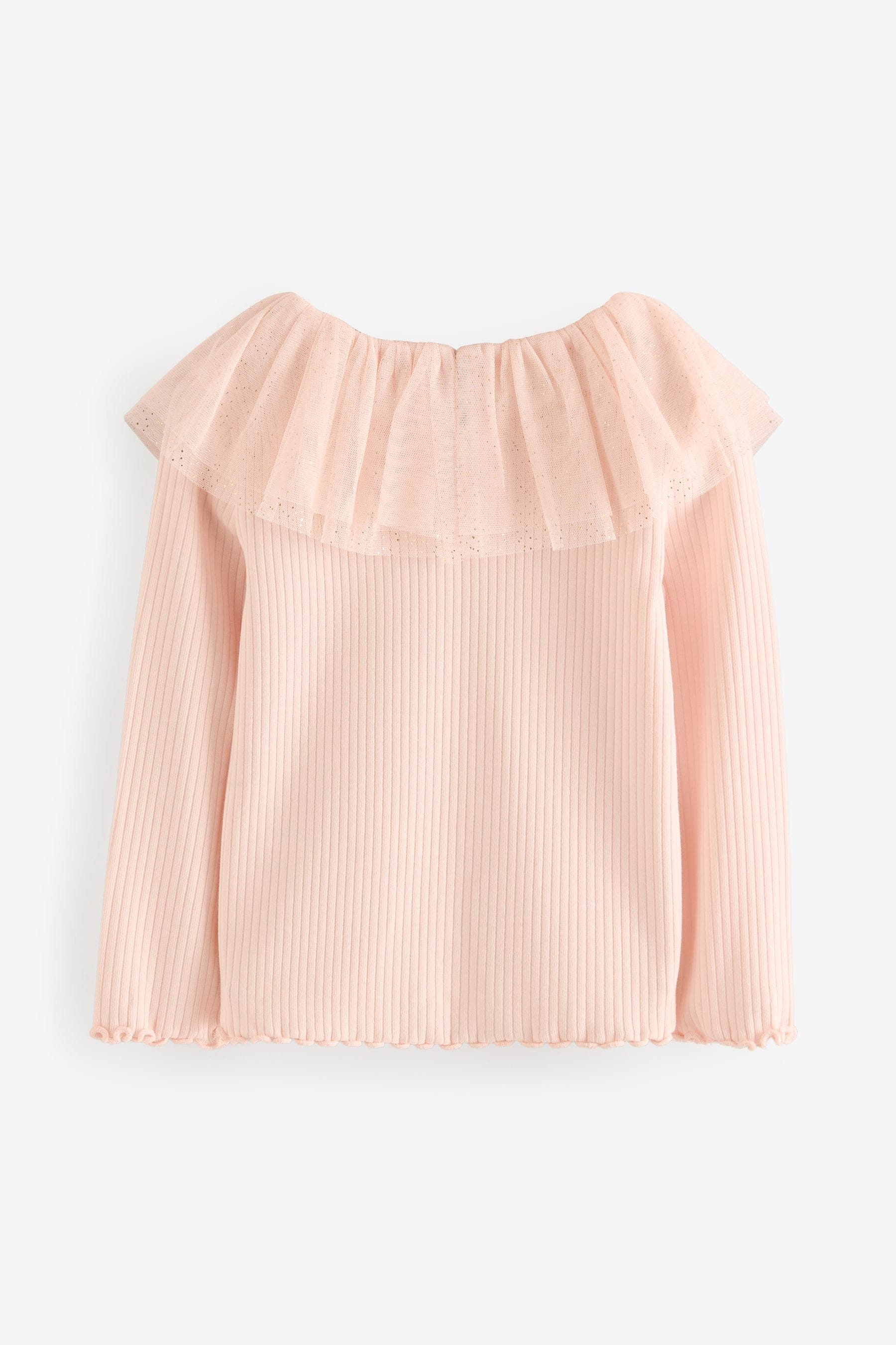 Pale Pink Sparkle Collar Top (3mths-7yrs)