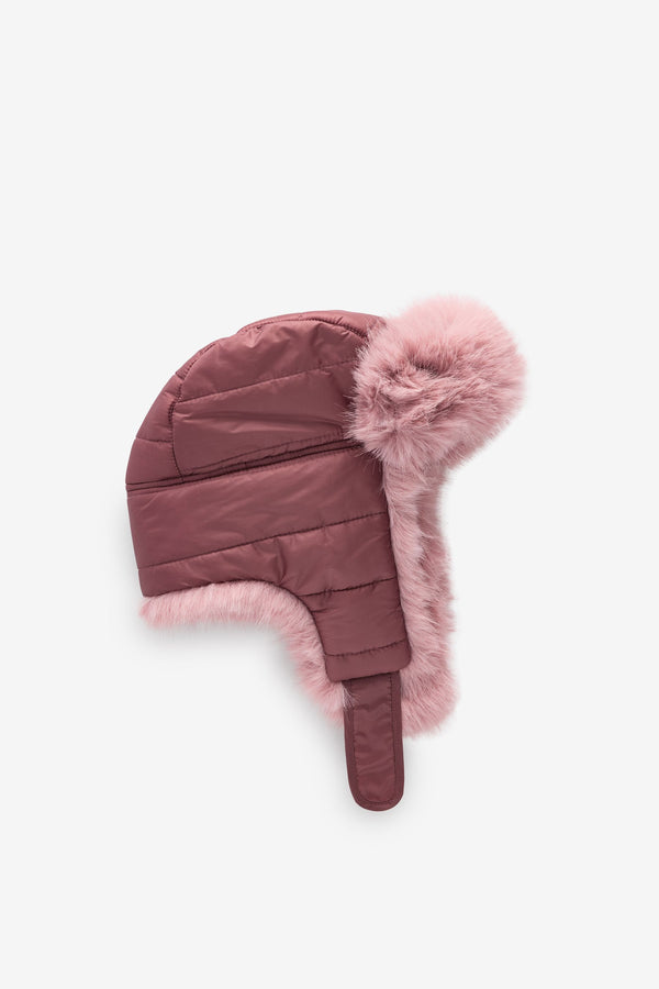 Pink Quilted Trapper Hat (3-13yrs)