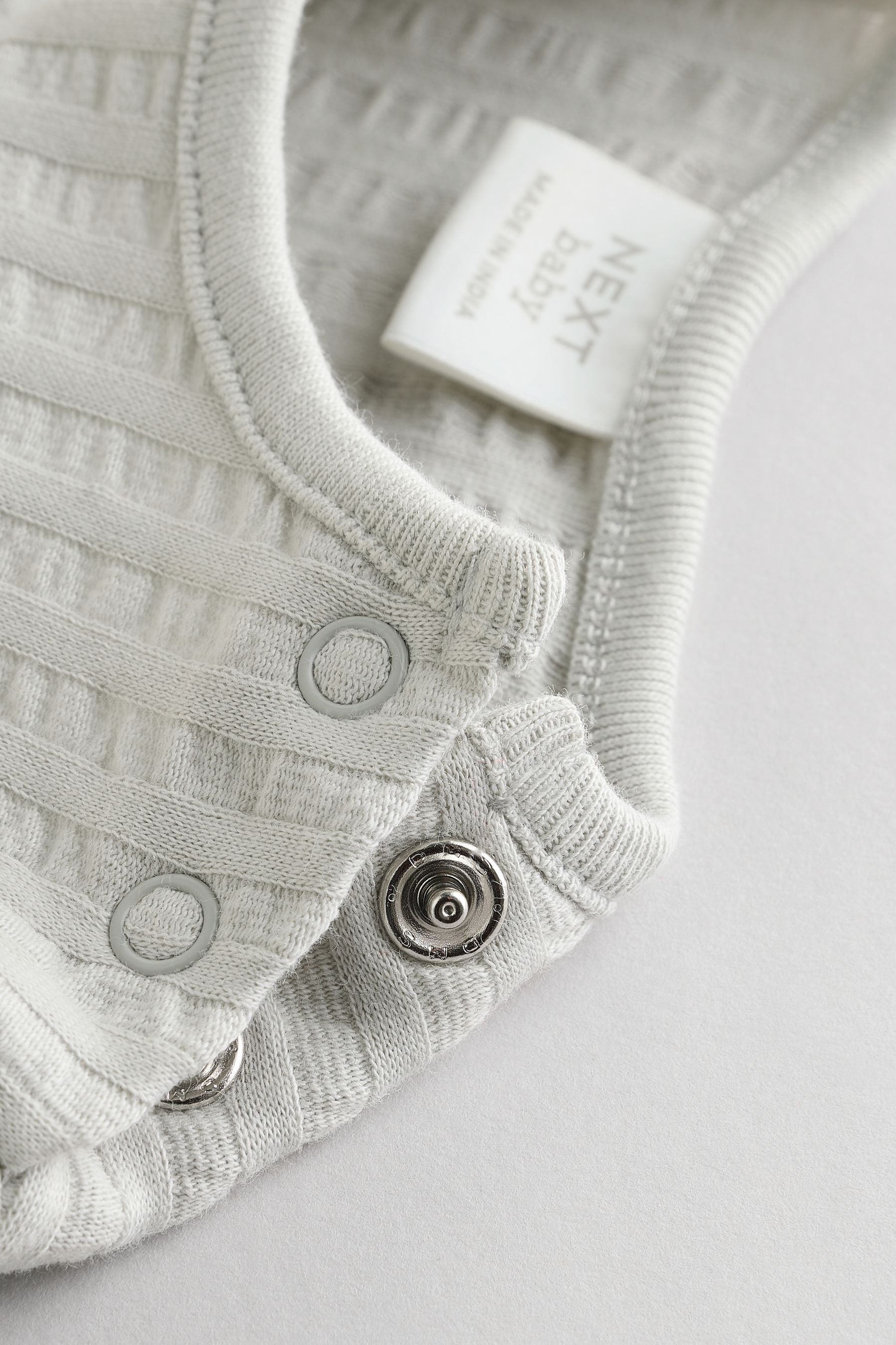 Grey/Cream Baby Long Sleeve 100% Cotton Bodysuits 3 Pack (0mths-2yrs)