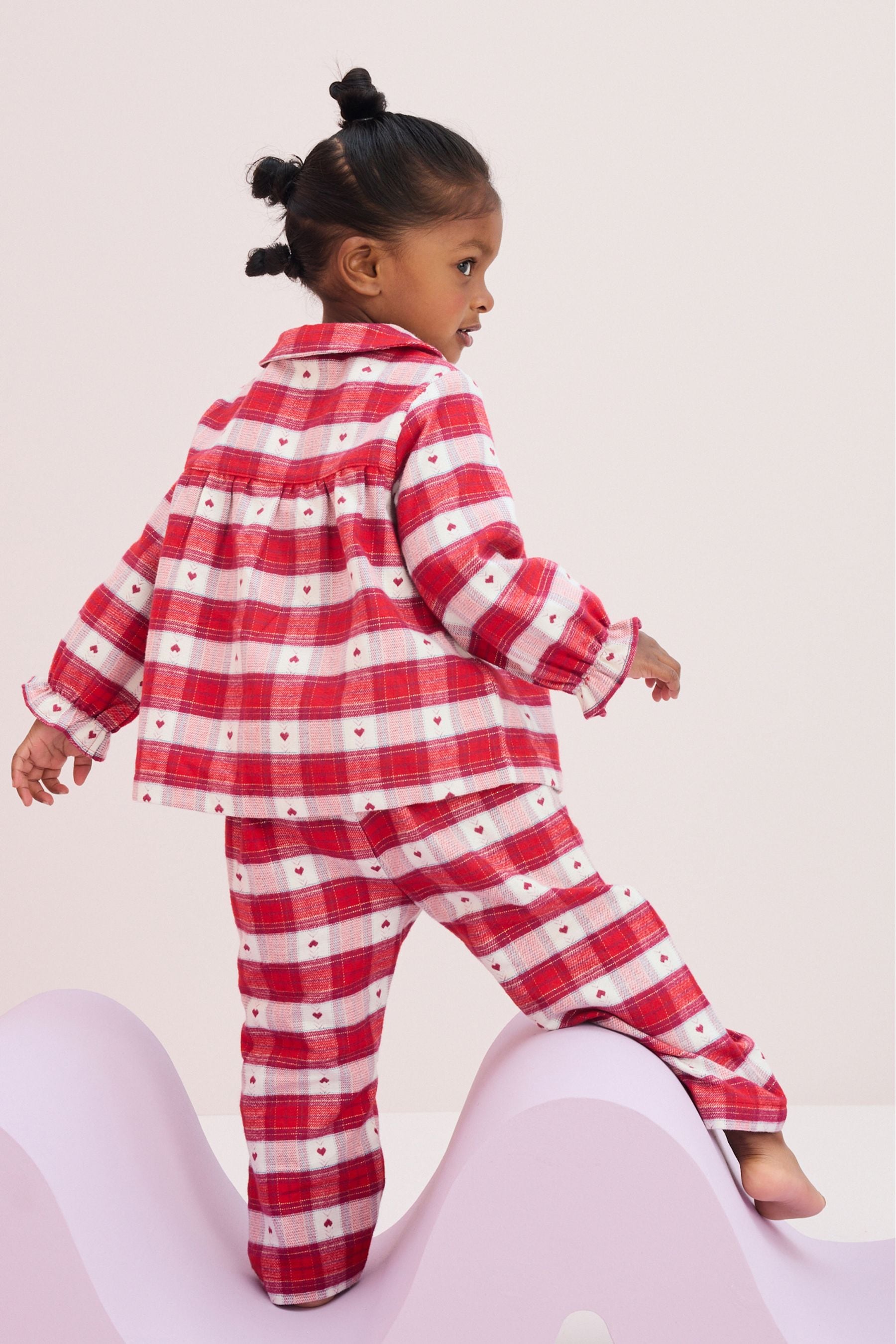 Red Check 100% Cotton Button Through Pyjamas (9mths-10yrs)