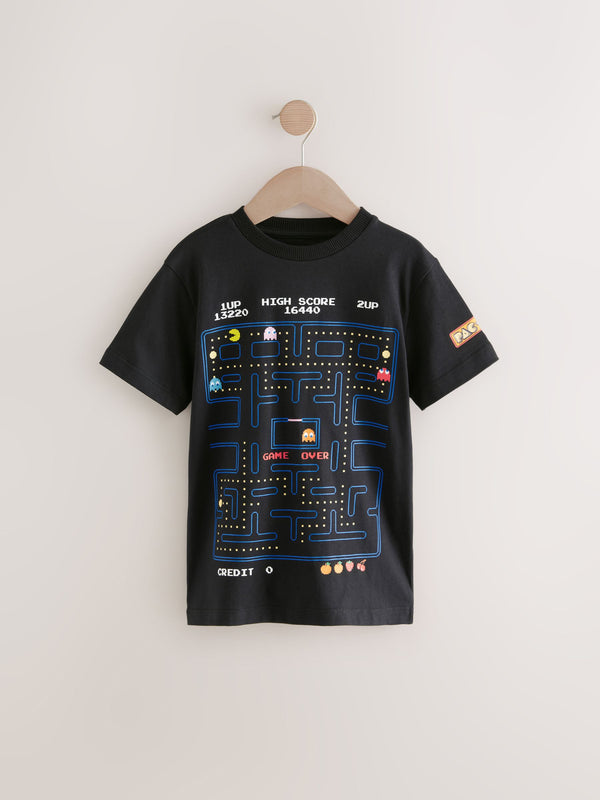 Black Official Pac-Man 100% Cotton T-Shirt (3-16yrs)